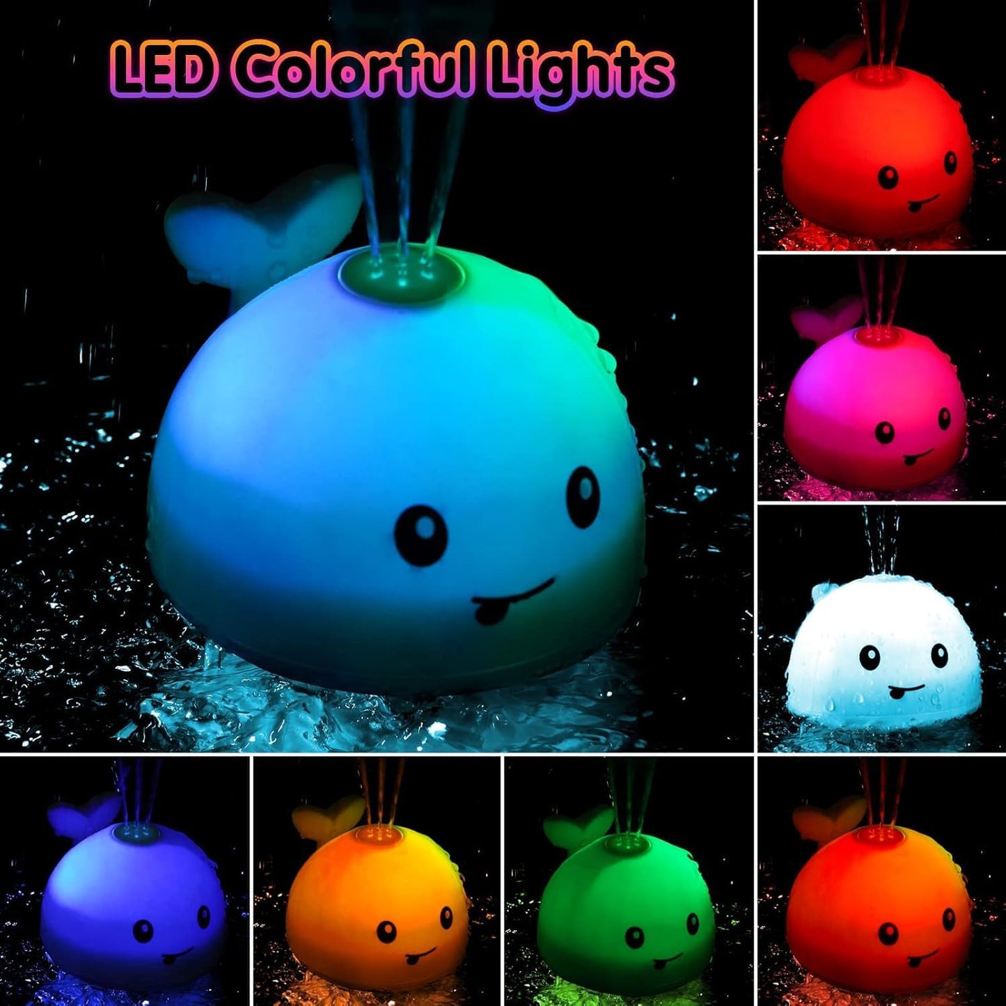 Baby Girl Bath Toys, Christmas Stocking Stuffers 1 Year Old Girl Gift, Toddler Bath Toys for Kids Ages 1-3 Light Up Whale Bath Toy Sprinkler Infant Baby Toys 6-12-18 Month Bathtub Fountain Toy
