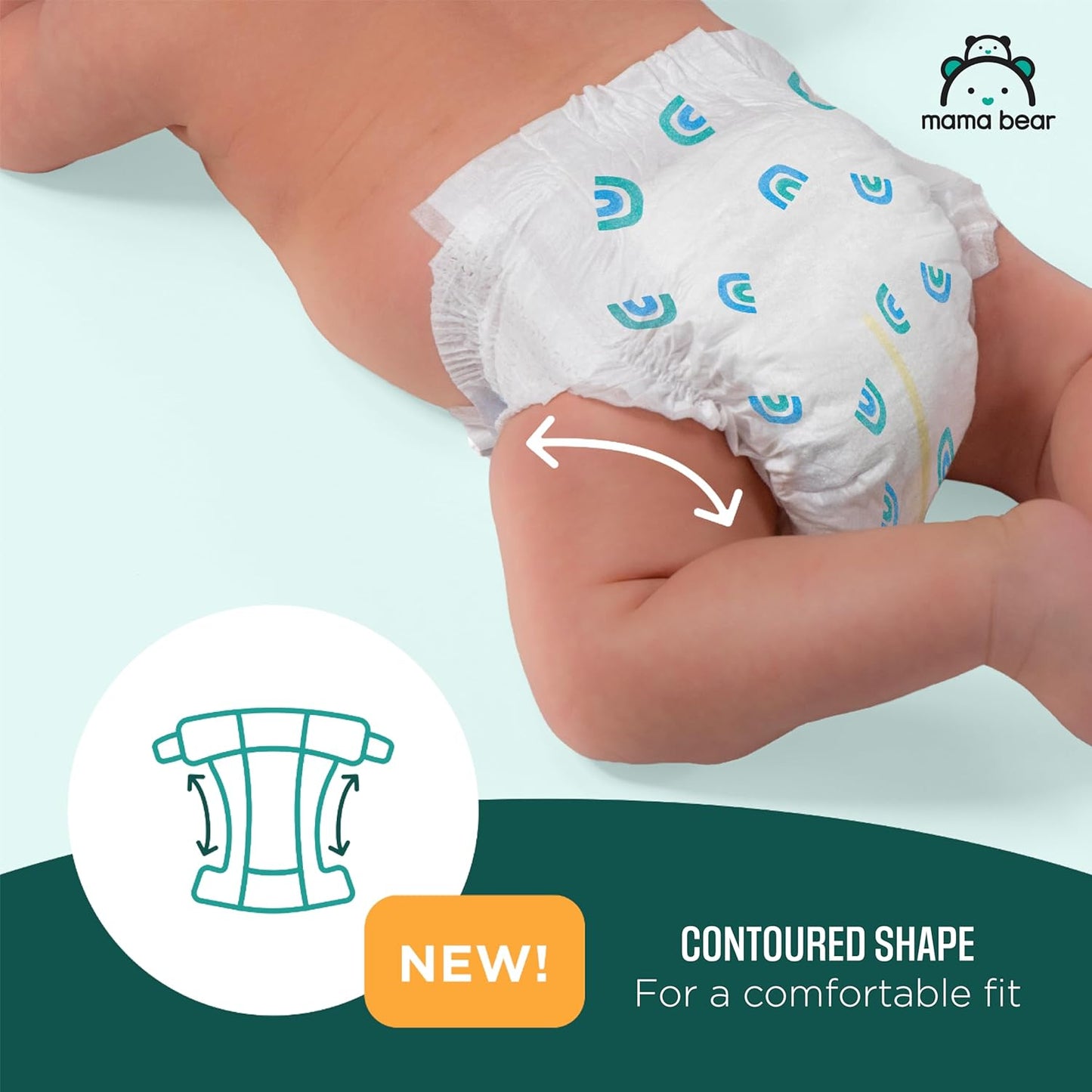 Amazon Brand - Mama Bear Gentle Touch Diapers, Size 1, 200 Count (4 packs of 50)