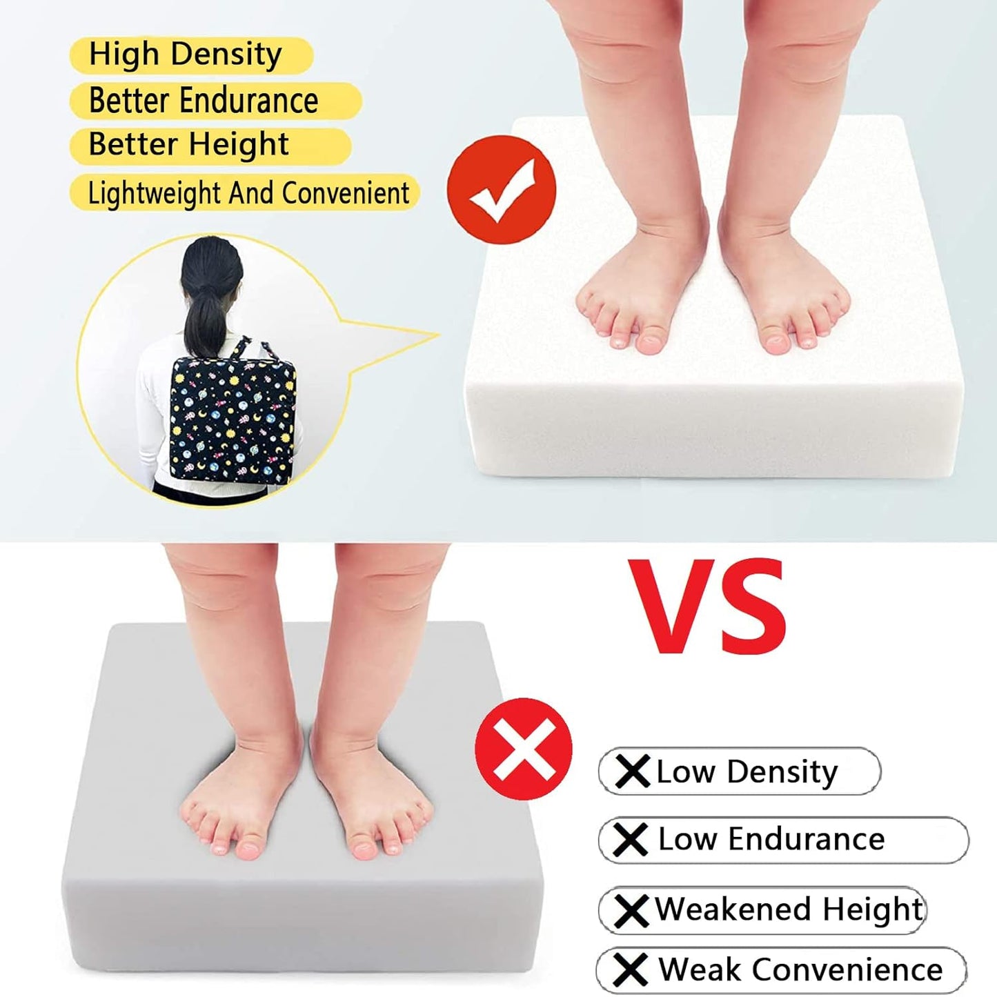 Taeku Booster Seat for Dining Table, Portable Kids Toddler Booster Chair Increasing Cushion Cartoon Seat Pad with 2 Safety Buckles for Kitchen Restaurant (Planet Black)