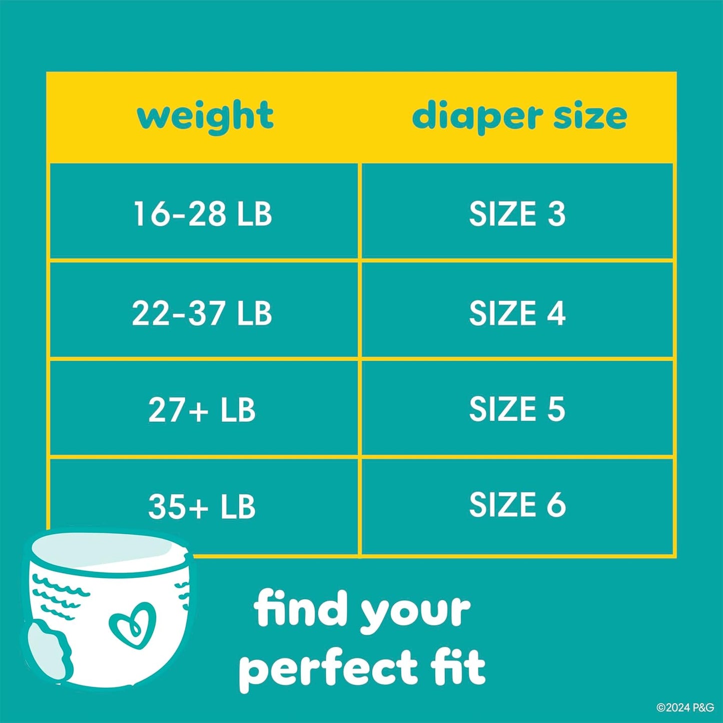 Pampers Diapers - Swaddlers 360° - Size 3, 124 Count, up to 100% Leakproof Comfy Dry Fit, Designed for Easy Changes, Pull On Baby Diaper (Packaging May Vary)