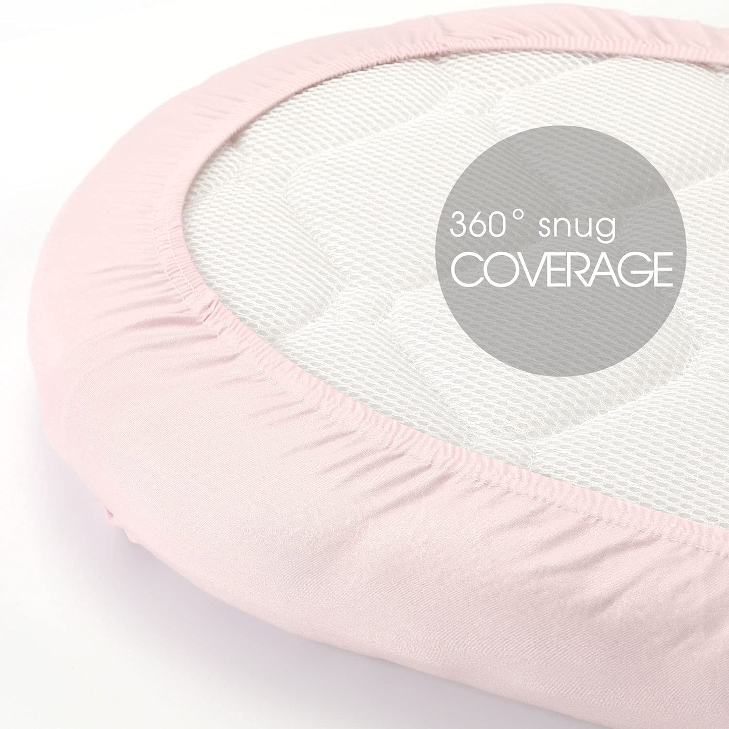 GRSSDER Stretchy Ultra Soft Baby Fitted Bassinet Sheet Set 2 Pack, Universal Cradle for Rectangle, Oval, or Hourglass Pad/Mattress, Pink Rose Sheets Girls