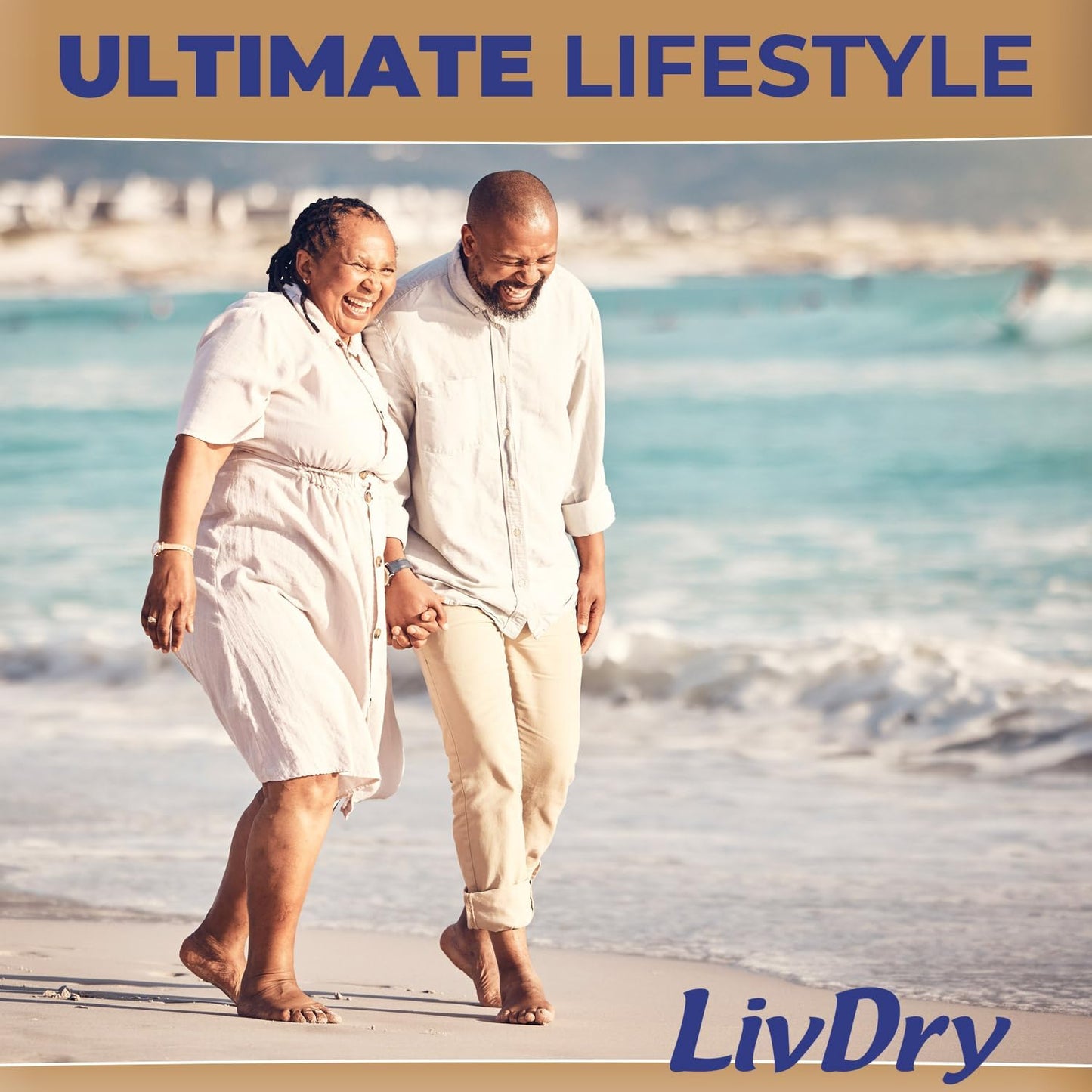 LivDry Large Ultimate Adult Incontinence Underwear, High Absorbency, Leak Cuff Protection, L, 60-Pack