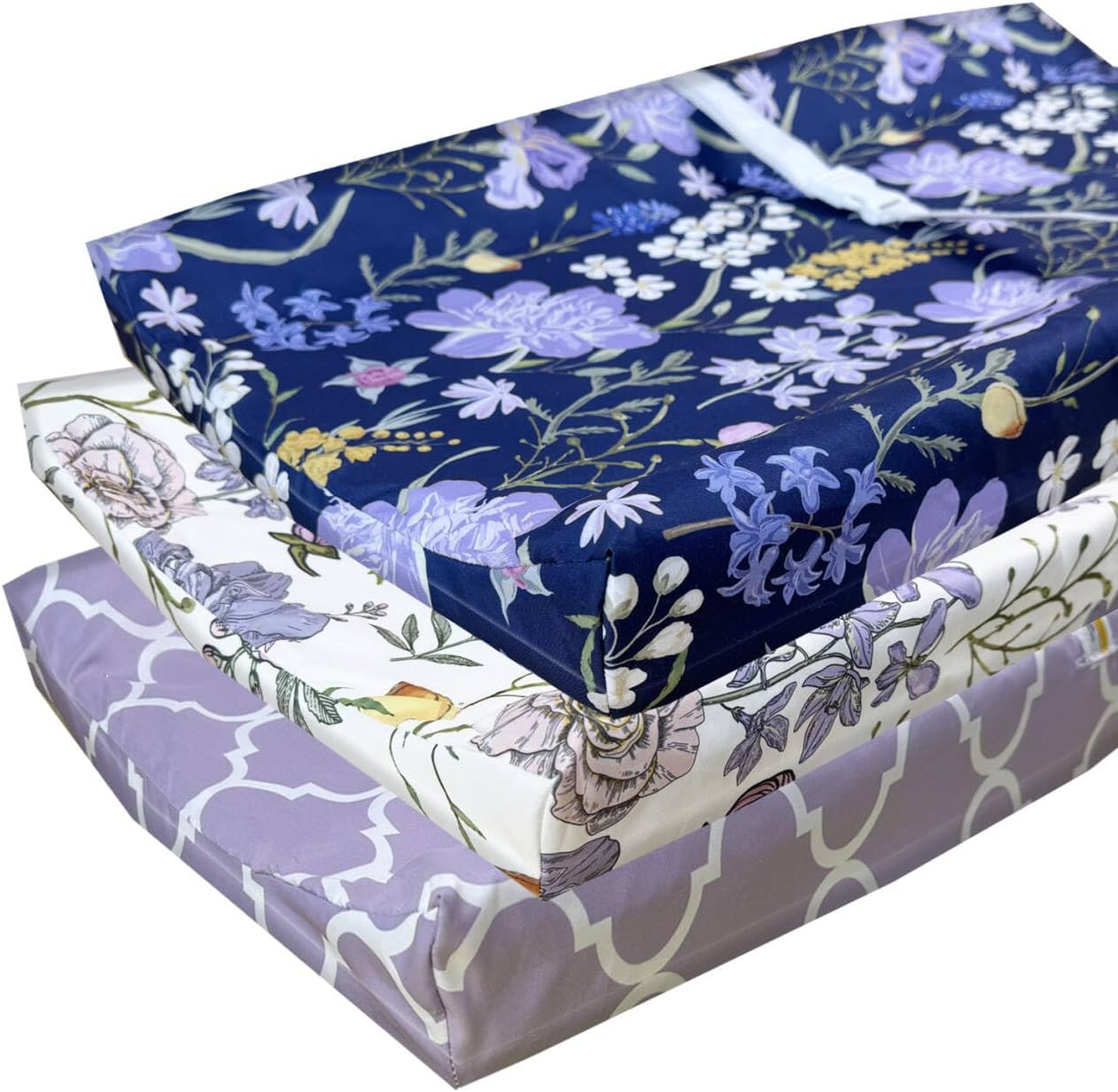 AMROSE 3 Pack Changing Pad Covers, 32" x 16" Ultra Soft Microfiber Diaper Change Table Sheets for Baby Girls, Violet