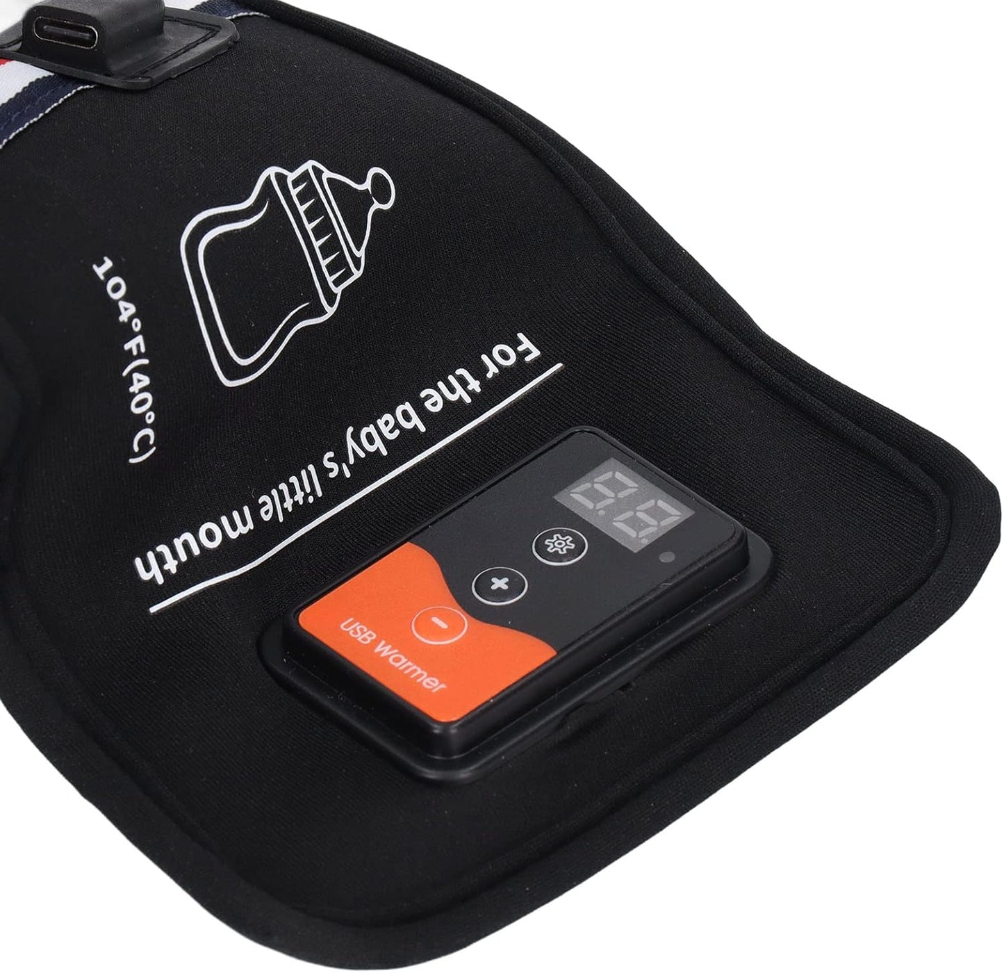 Sanpyl Milk Bottle Warmer, USB Powered Car Baby Bottle Heating Bag Travel Breast Milk Warmer with Temp Control and LCD Display, Evenly Heating for Indoor, Outdoor, Traveling, Driving