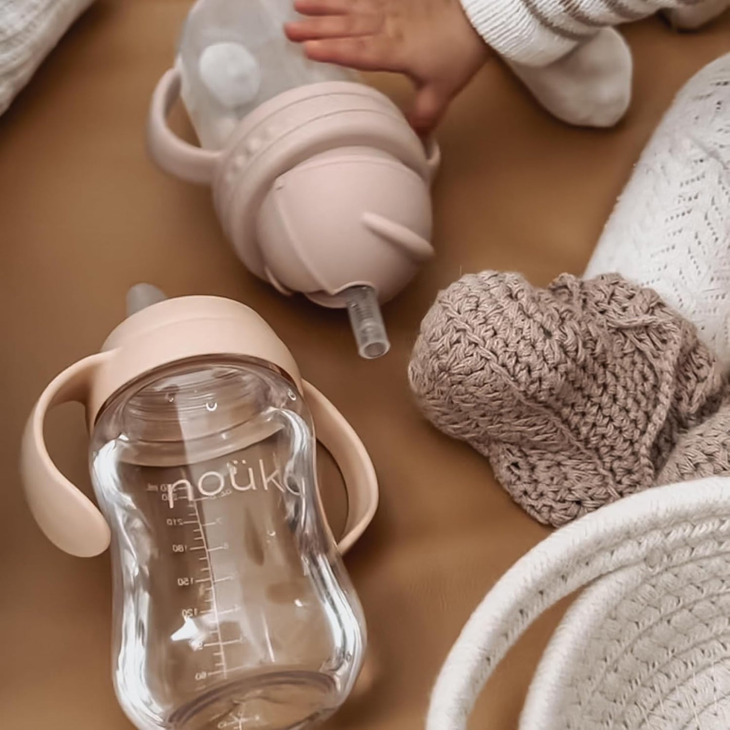nouka Soft Spout Tritan Sippy Cup | Leak Proof and Easy Grip | Removable Handles | Fern