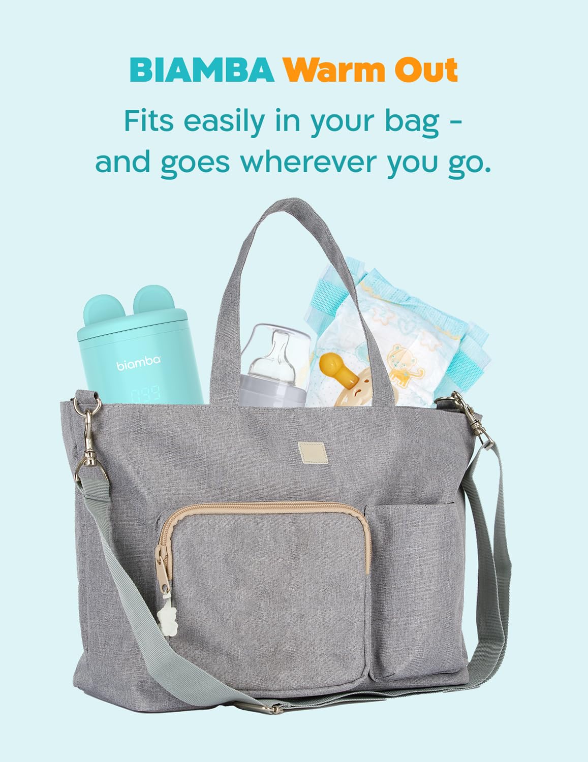 Warm Out Portable Bottle Warmer for Travel - Small & Compact Baby Bottle Warmer On The Go, 4 Heating Temperature - Leak Resistant, Splash Proof Silicone - USB Charging, For All Types of Bottles