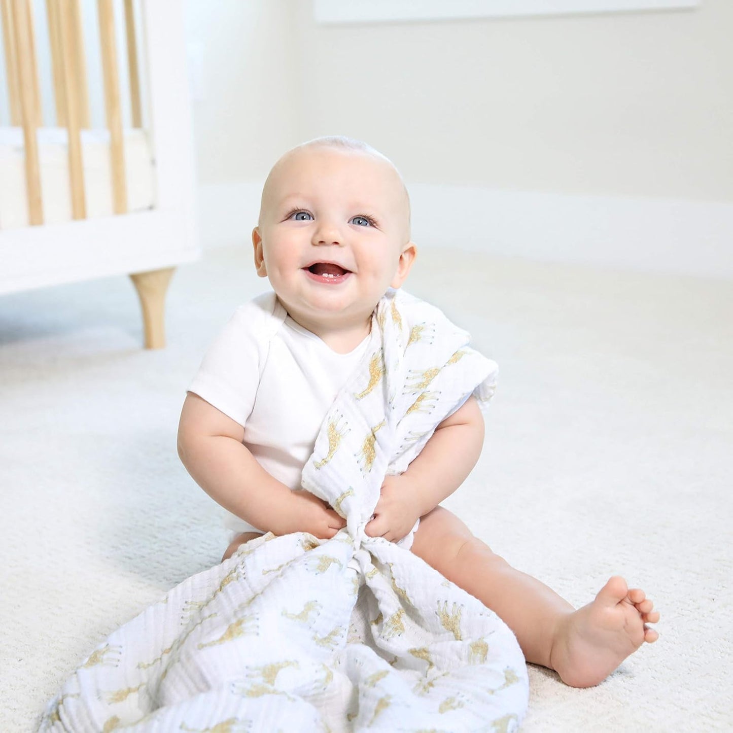 aden + anais Swaddle Blanket, Boutique Muslin Blankets for Girls & Boys, Baby Receiving Swaddles, Ideal Newborn & Infant Swaddling Set, Perfect Shower Gifts, 4 Pack, Natural History