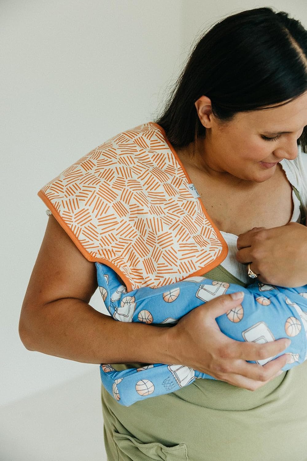 Copper Pearl Premium Baby Burp Cloths - 3-Pack Large Cotton Burp Cloths, Extra Soft Spit Up Rags with 3 Absorbent Layers, Perfect for Baby Boy and Baby Girl Gifts (21" x 10" Size, Dunk Set)