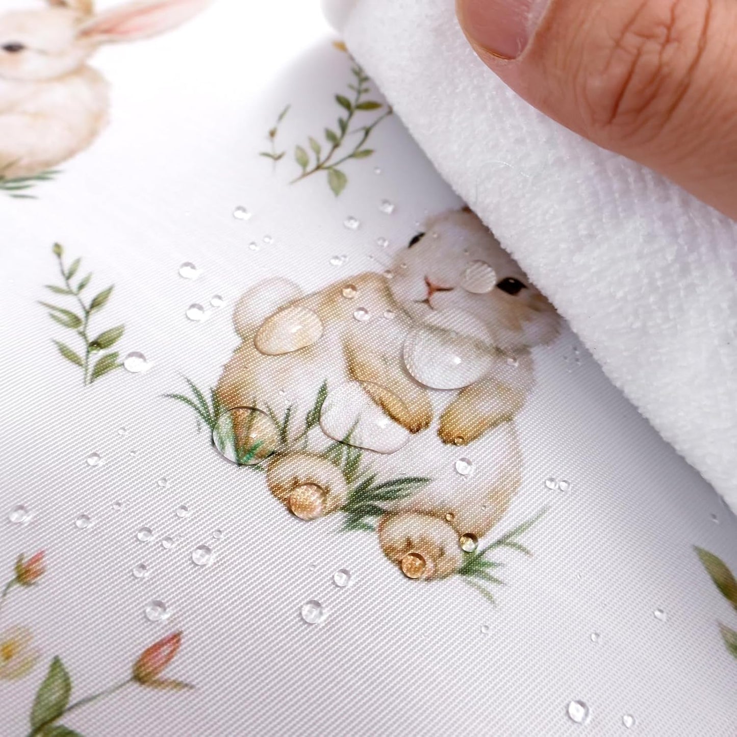 Baby Splat Mat for Under High Chair, 51 x 51 Inch Wipeable Splash Mat,Floor Protector,Wipe-Clean Tablecloth and Playing Mat (Rabbit)