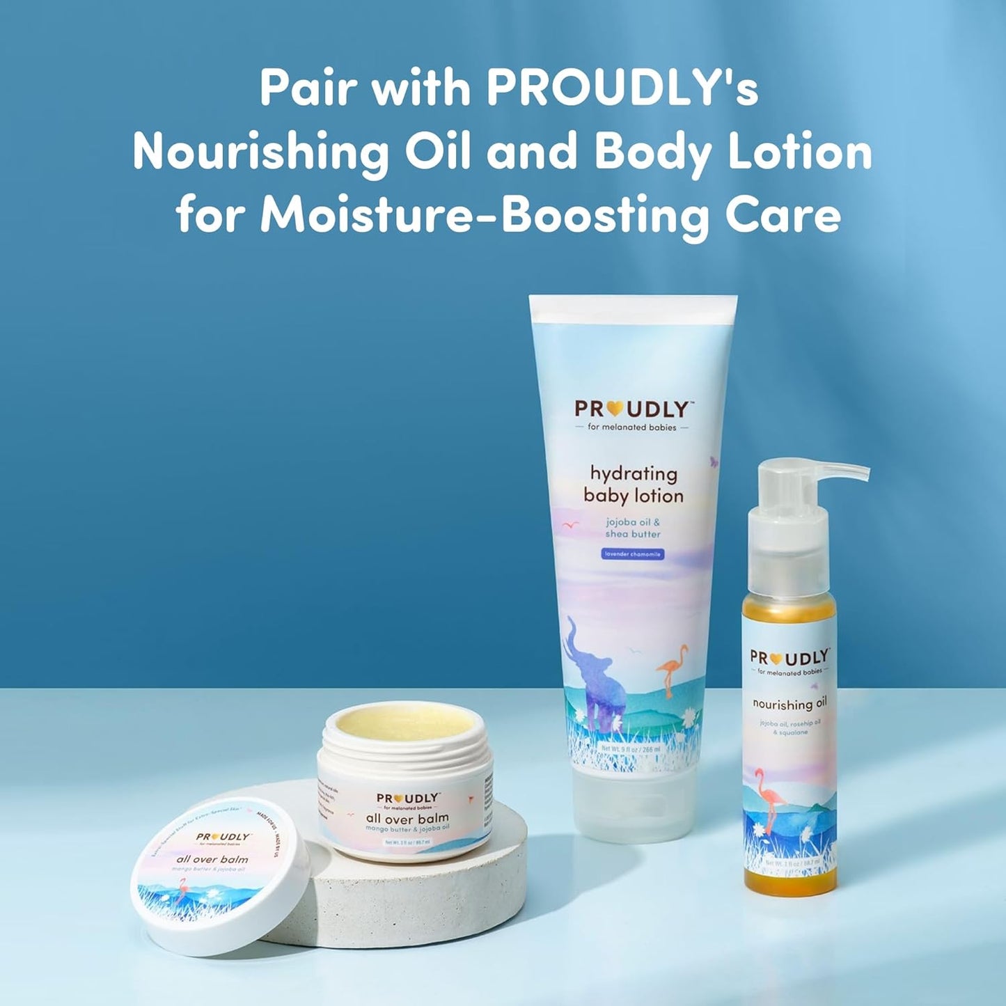 PROUDLY All Over Balm by Gabrielle Union & Dwyane Wade, Helps Relieve Cradle Cap & Eczema, for Black & Brown Babies, Dry, Sensitive Skin, Frangrance Free, 2-Pack (2 oz each)