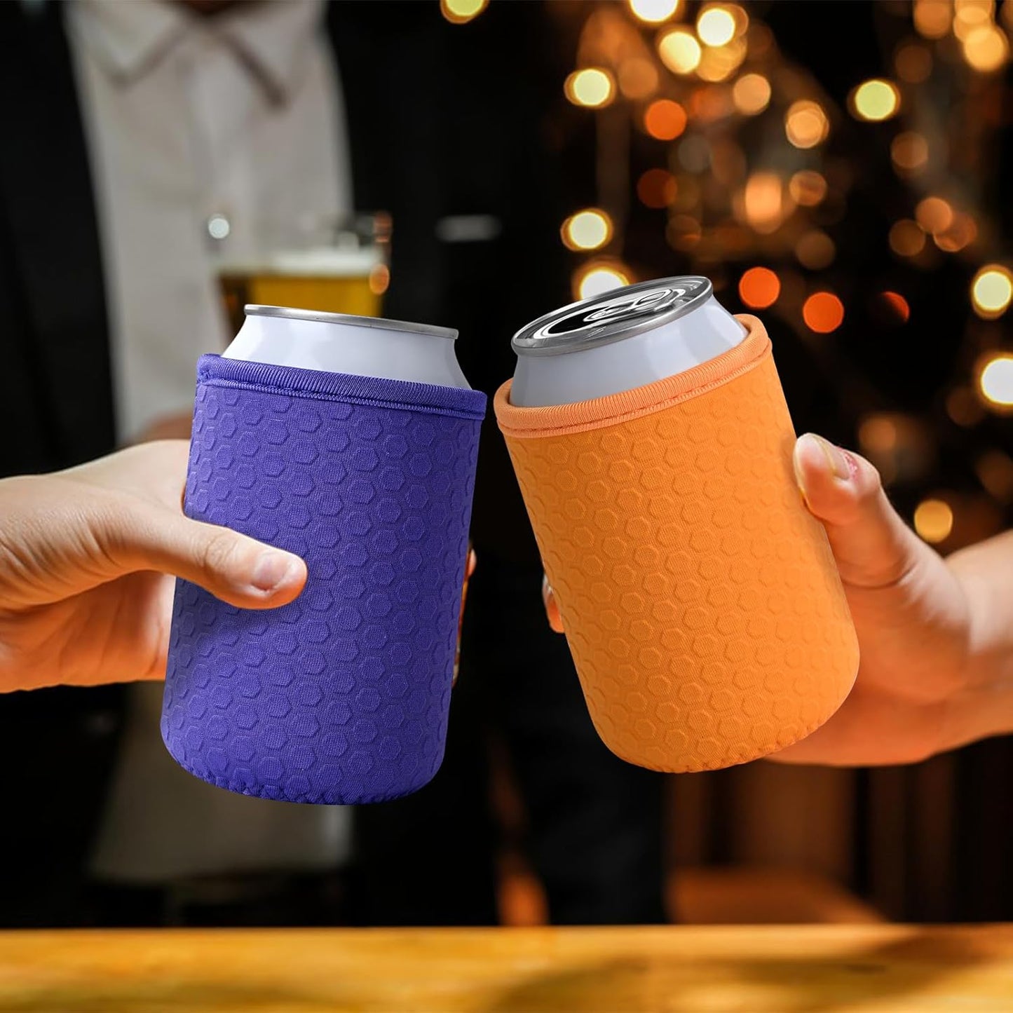 5 Pcs Insulated Can Sleeve, Reusable Can Cooler Sleeves, Non-slip Neoprene Beer Bottle Cover Holder for 12oz Standard Can Soda and Beer(Colorful)