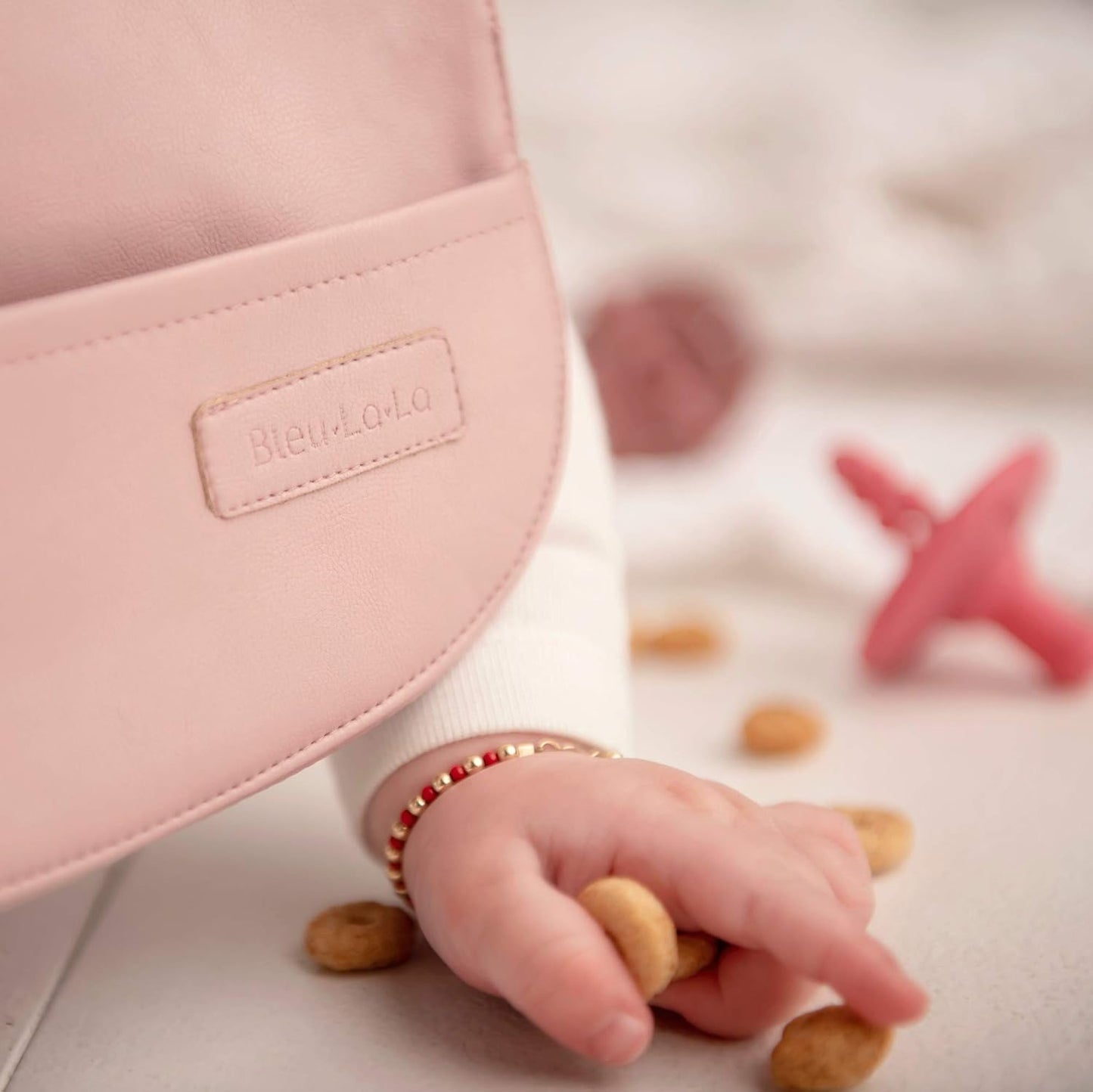 Vegan Leather Easy Clean Baby Bibs with Practical Pocket and Snaps - Great for Feeding and Teething Infants 0-12 Months
