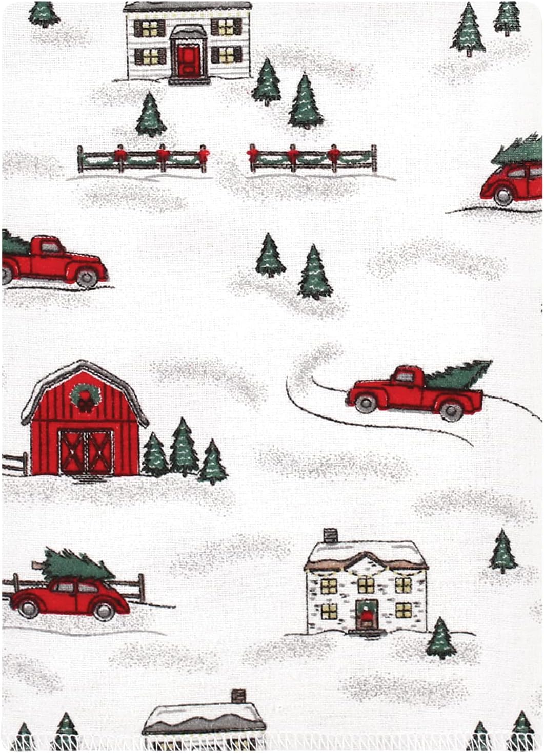 Luvable Friends Hudson Baby Flannel Burp Cloths 12pk, Holiday Village