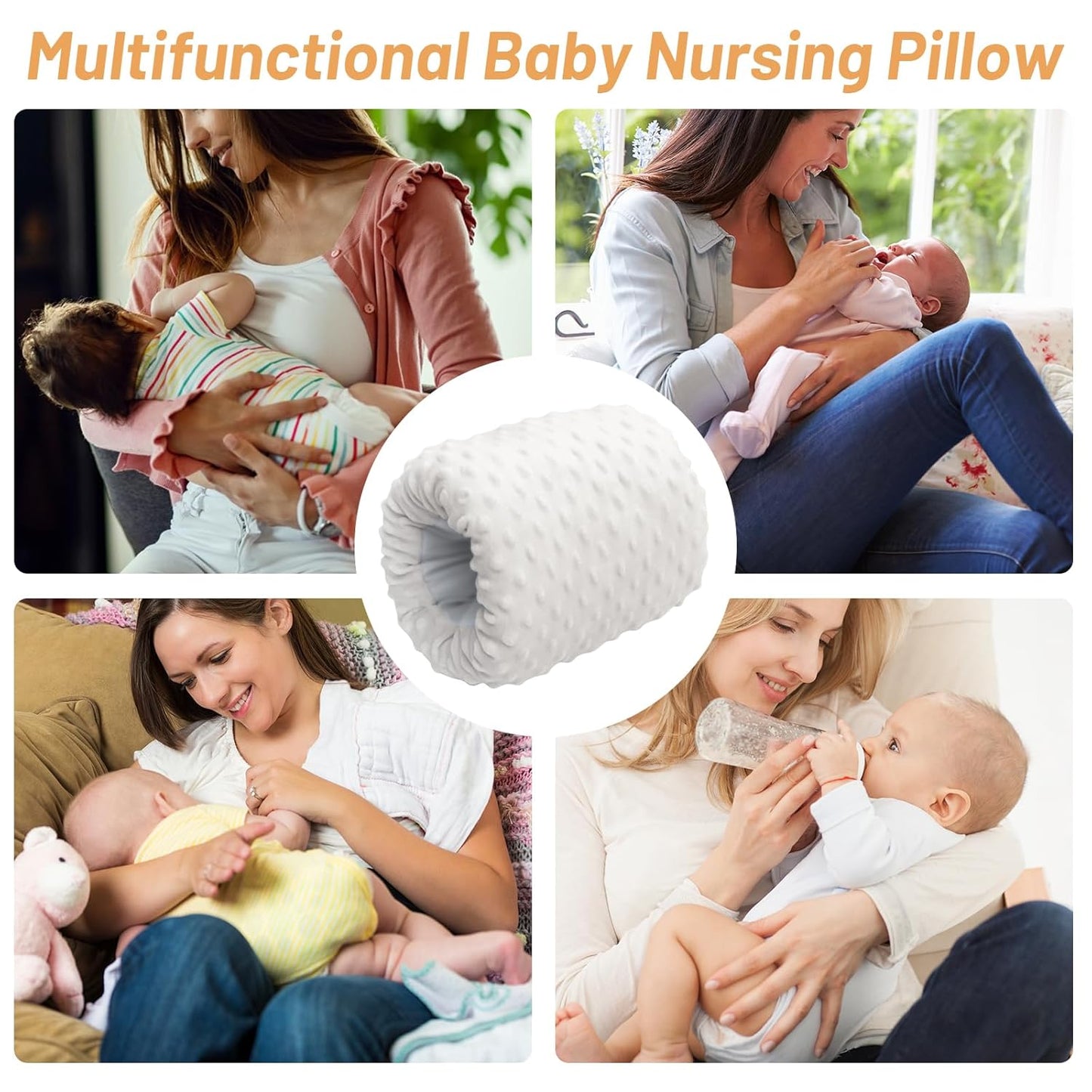 KAKIBLIN Baby Feeding Arm Pillow,Baby Nursing Arm Breastfeeding Pillows Support for Newborn Mom and Babies,Portable and Washable,Ergonomic Nursing Essentials, Travel Pillows for Newborn (Light Gray)