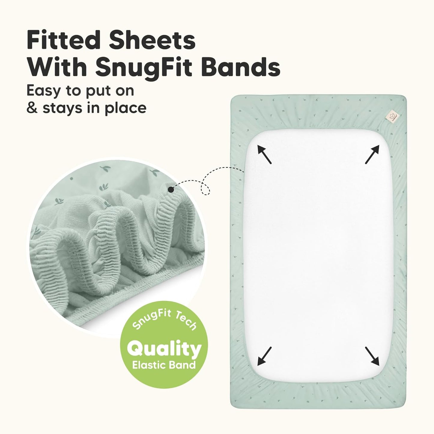 2-Pack Waterproof Baby Crib Sheets for Boys, Girls - 52x28 Viscose Derived from Bamboo Toddler Bed Sheet Neutral, Fitted Crib Mattress Protector Cover for Baby Bedding, Soft & Gentle (Bunnies)