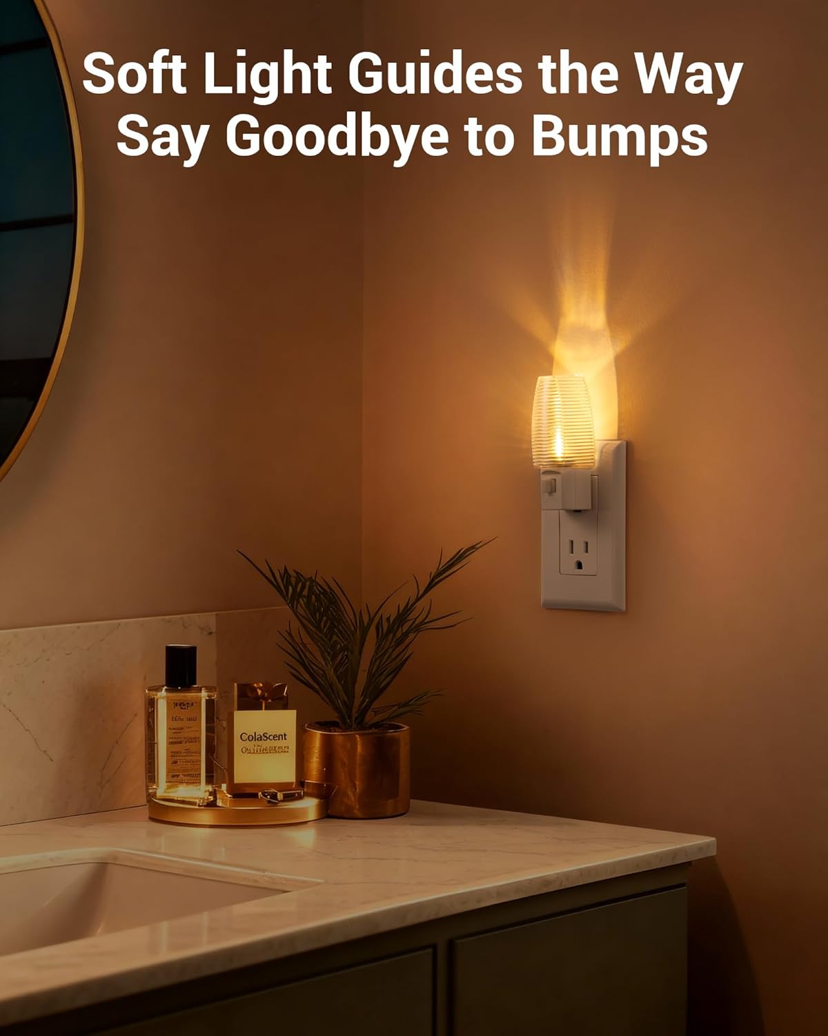 DEWENWILS Plug in Night Light with Switch, Manual ON Off LED Nightlight for Kids, Nursery, Bedroom, Bathroom, Hallway, Stairways, Corridor, Garage, Warm White, UL Listed, 4 Pack