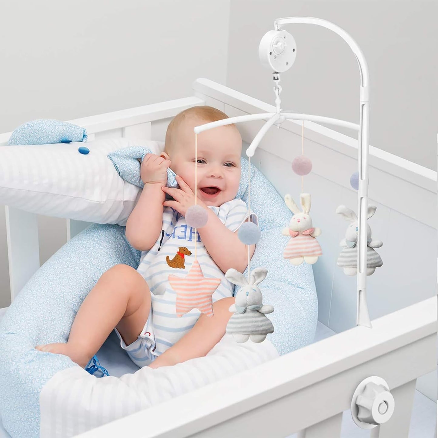 26 inch Baby Crib Mobile Bed Bell Holder Arm, Mobile Hanger, The Bracket Nut can be Adjusted Width,Baby Mobile Hanger