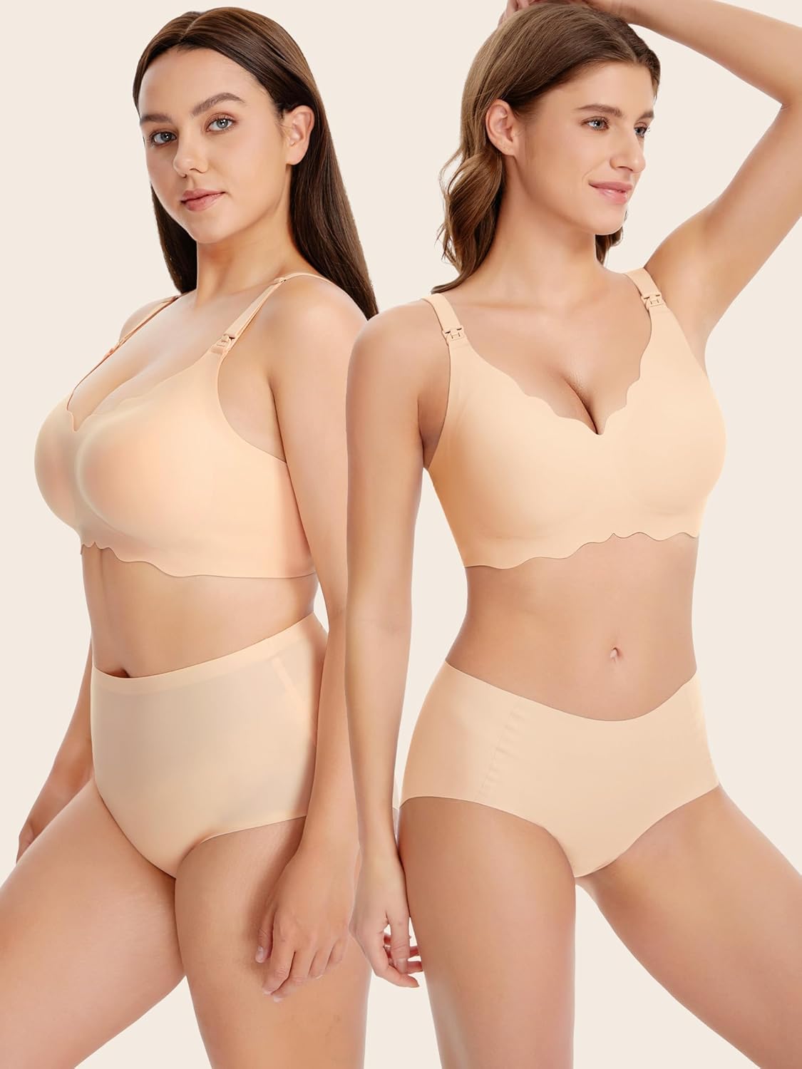 Angelhood Nursing Bras for Breastfeeding Ultra Comfort Seamless Maternity Bra Wireless Pregnancy Bralette with Bra Extender