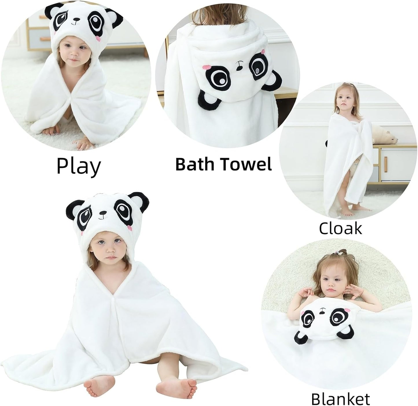 Wearable Blanket Hoodie for Kids Toddlers Hooded Towels Soft Cozy Flannel Wearable Throw Blanket Hoodie for Boys Girls Birthday Gifts (Bear 60 * 50)
