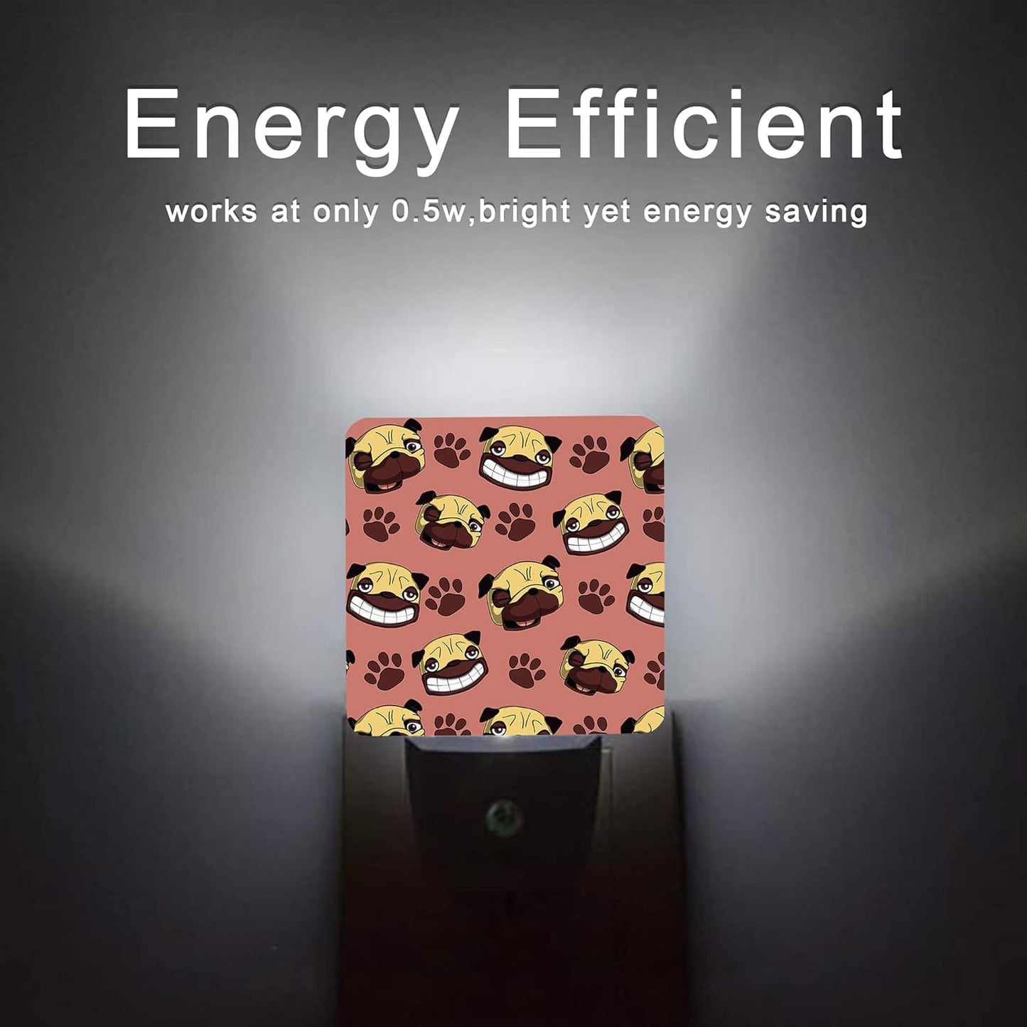 Dog Night Light,Cute Dog Paws Night Lights Plug into Wall with Dusk to Dawn Light Sensors 0.5W Dim Night-Lights for Bedroom