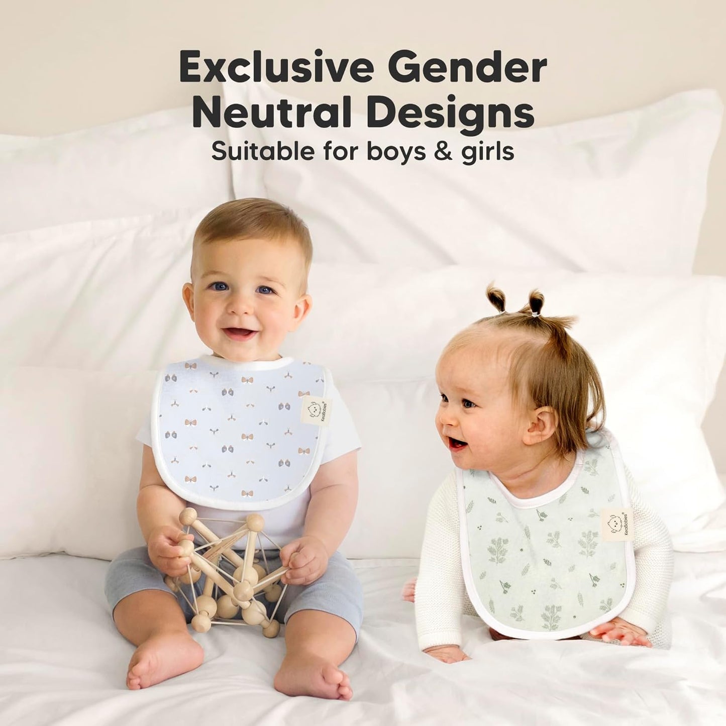 8-Pack Organic Baby Bibs for Boys, Girls - Soft Cotton Drooling and Teething Bibs for Baby Girl & Boy, Extra Absorbent, Easy To Clean & Put On for Toddler, Newborn, Infant 0-24 Months (Lunaris)