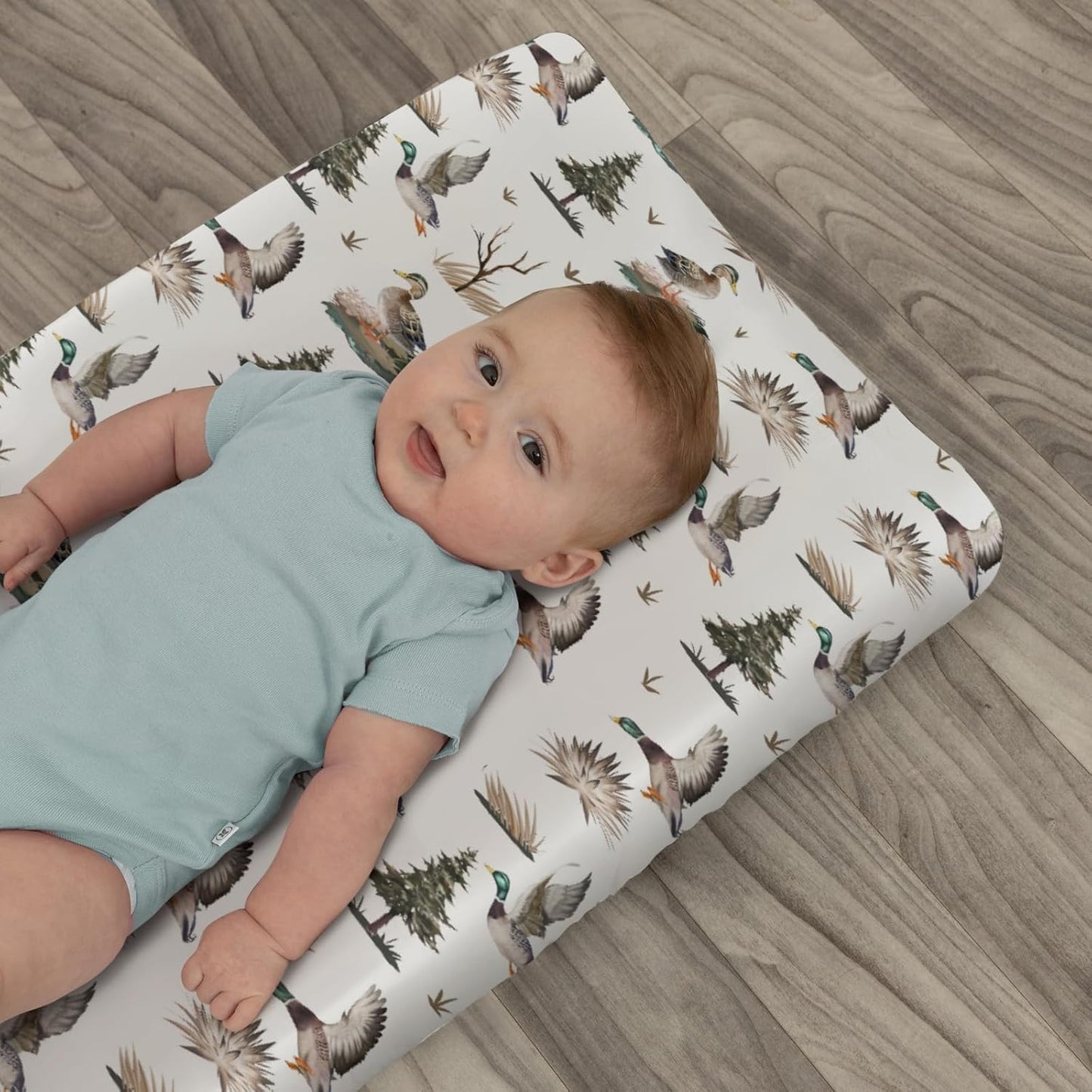 Vintage Mallard Ducks Trees Changing Pad Covers for Baby Girl Boy Duck Hunting Season Fitted Change Table Cover Mats Wild Ducks Animals Soft Diaper Changing Table Sheets 32''×16''