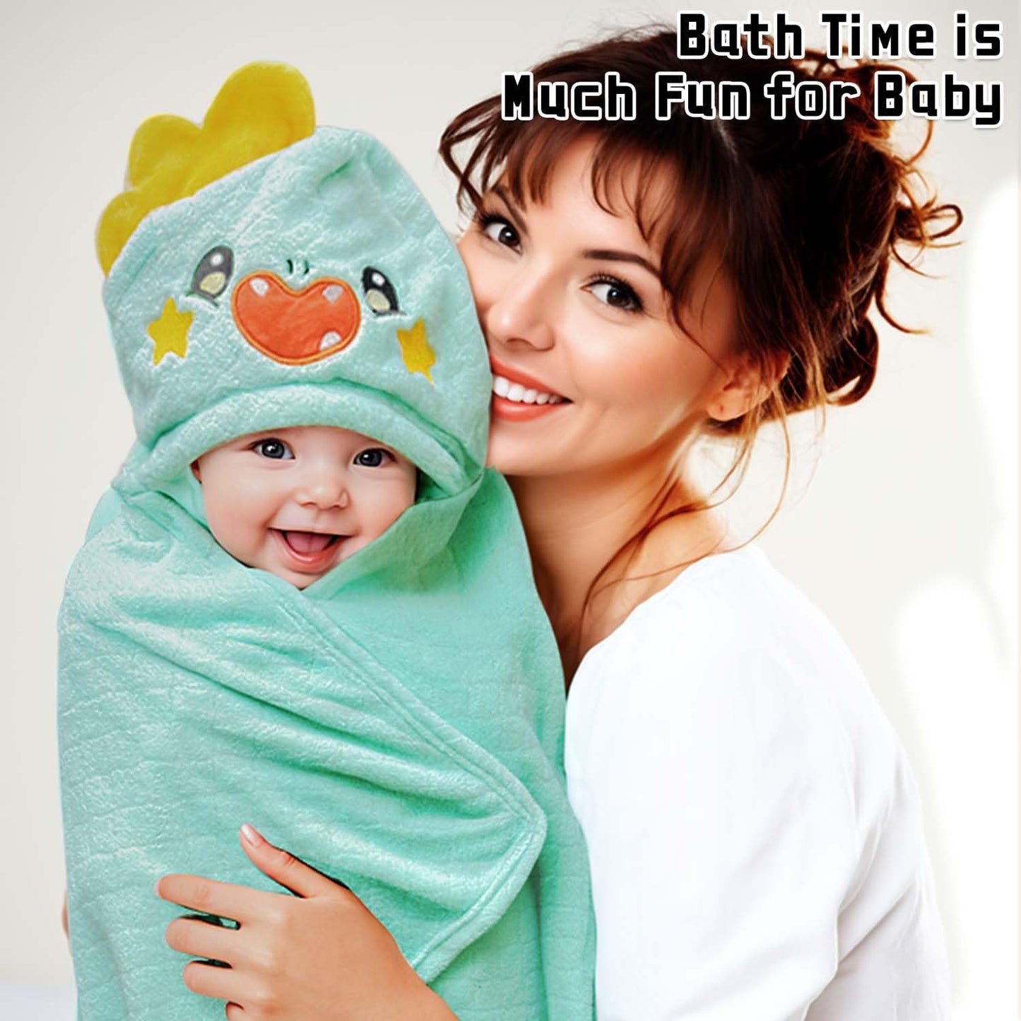Toddler Bath Towel Kids Bath Towels Baby Towels with Hood Toddler Towels for Boy Girl 0-5 Years, 2-Pack Absorbent Baby Bath Towels Hooded Kids Bath Large 50''x32''