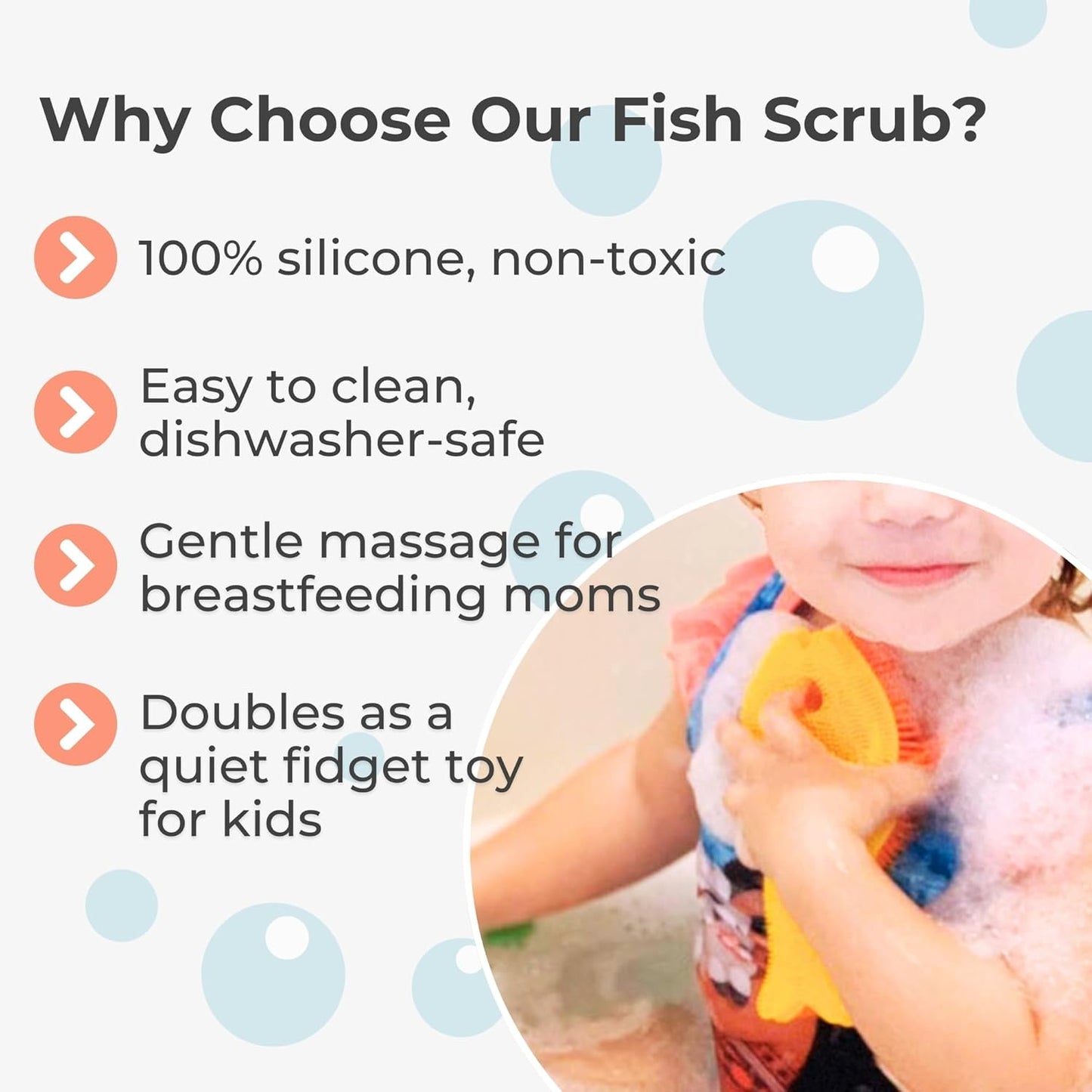 Innobaby Bathin' Smart Silicone Sensory Fish Bath Scrub for Babies and Toddlers - Purple