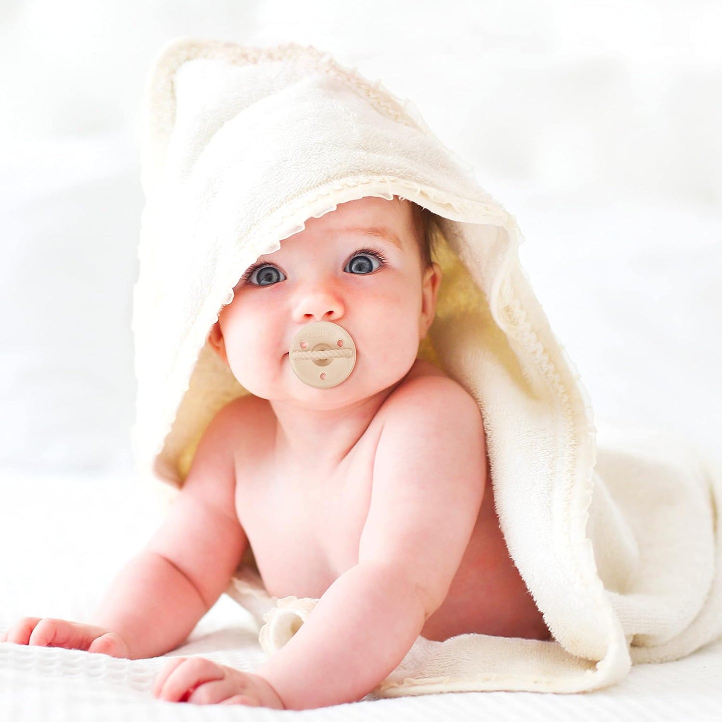 Sweet Child Pacifiers 0-18 Months, Set of 6 Ultra-Light Silicone Binkies with Collapsible Handle & 3 Air Holes for Added Safety, Best Newborn Pacifiers for Baby Boys Or Girls