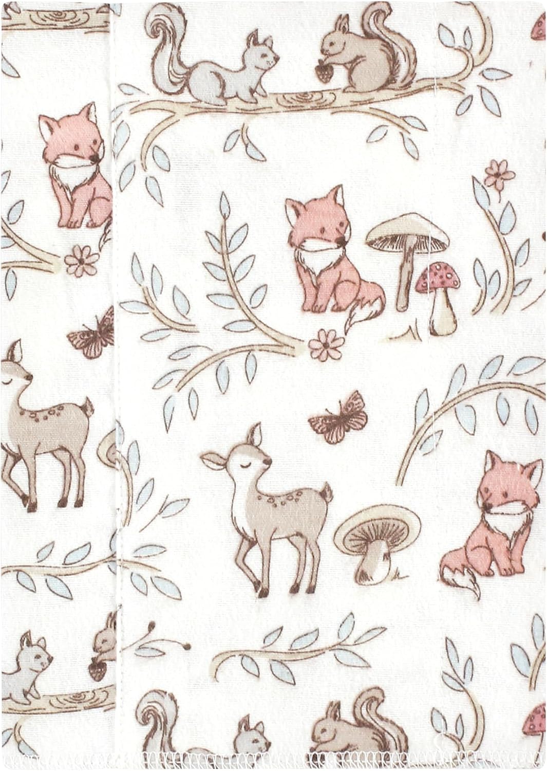 Luvable Friends Hudson Baby Flannel Burp Cloths 4pk, Pink Forest Friends