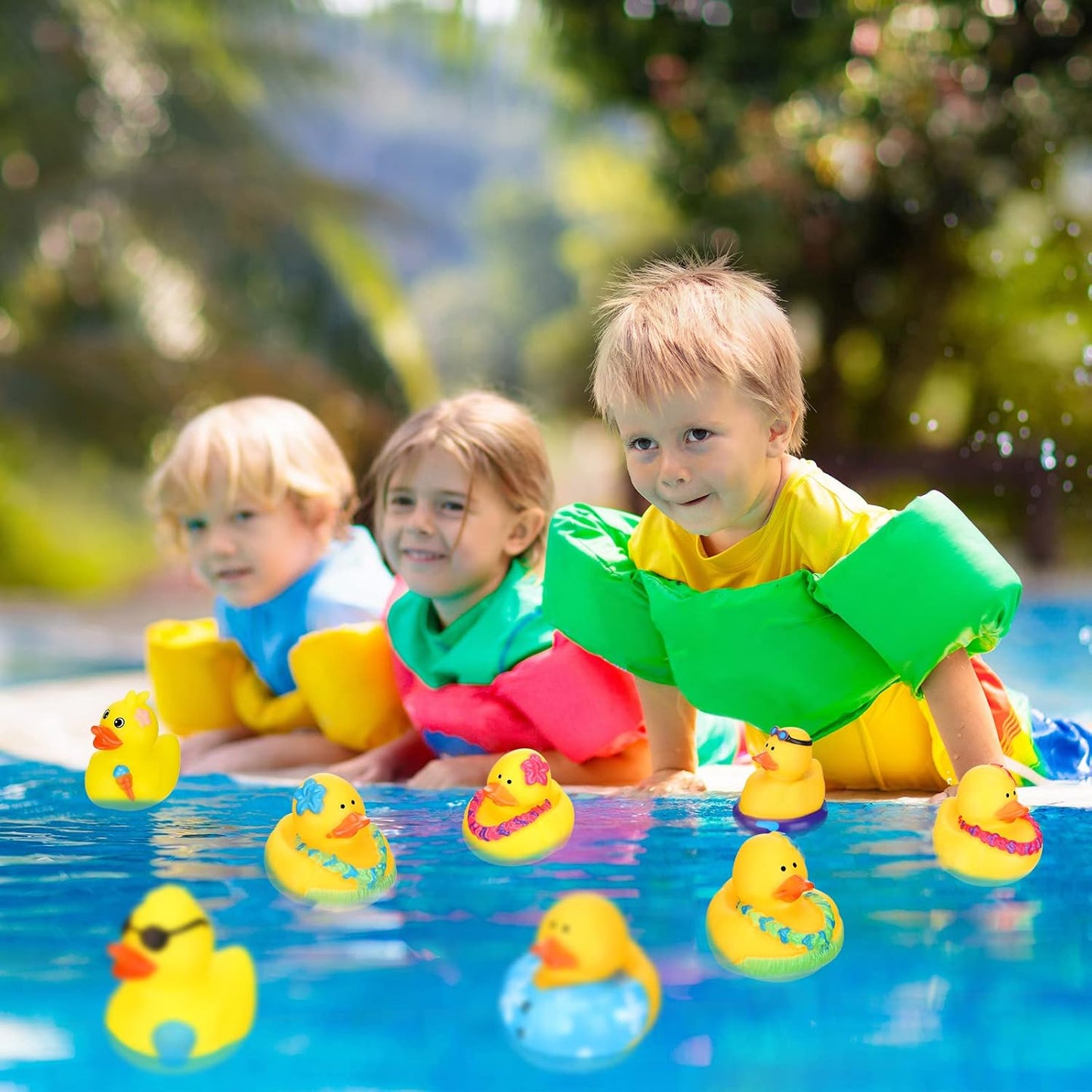 Honoson 36 Pcs Rubber Duck in Bulk Mini Toy Rubber Duck for Bath Birthday Gifts Shower Party Favors Decoration(Pool)