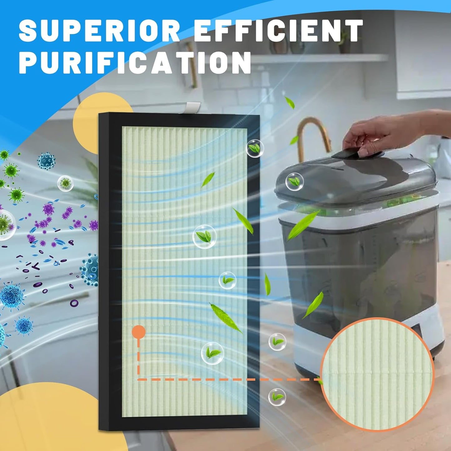 4 Pack HEPA Filter Replacement Compatible with Dr. Brown's Dryer - Dryer Advanced Filter for Baby Bottles and Pacifiers