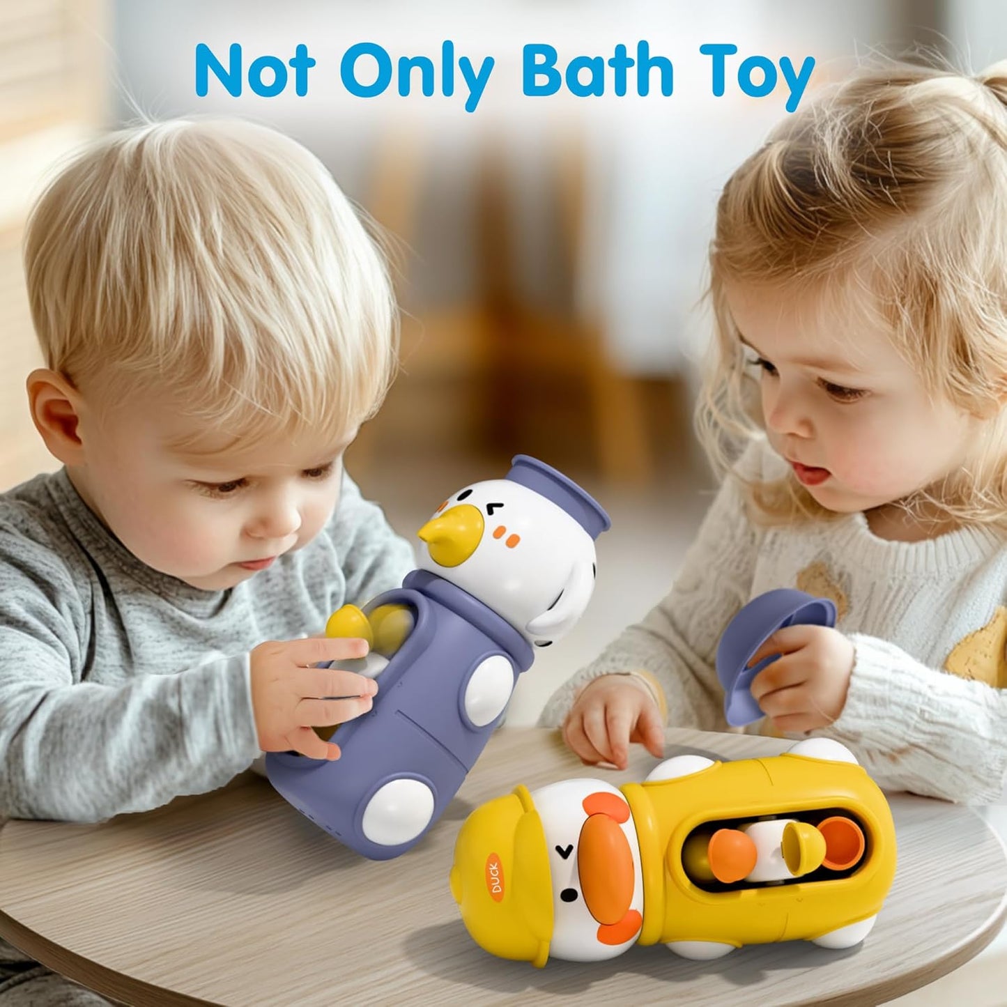 iPlay, iLearn Baby Bath Toys, Toddler Waterfall Bathtub Toy W/ Suction Cup, Kids Water Spinner for Tub Pool, Infant Duck Elephant Shower Bathtime, Birthday Gifts 12 18 Month 1 2 3 Year Old Boys Girls