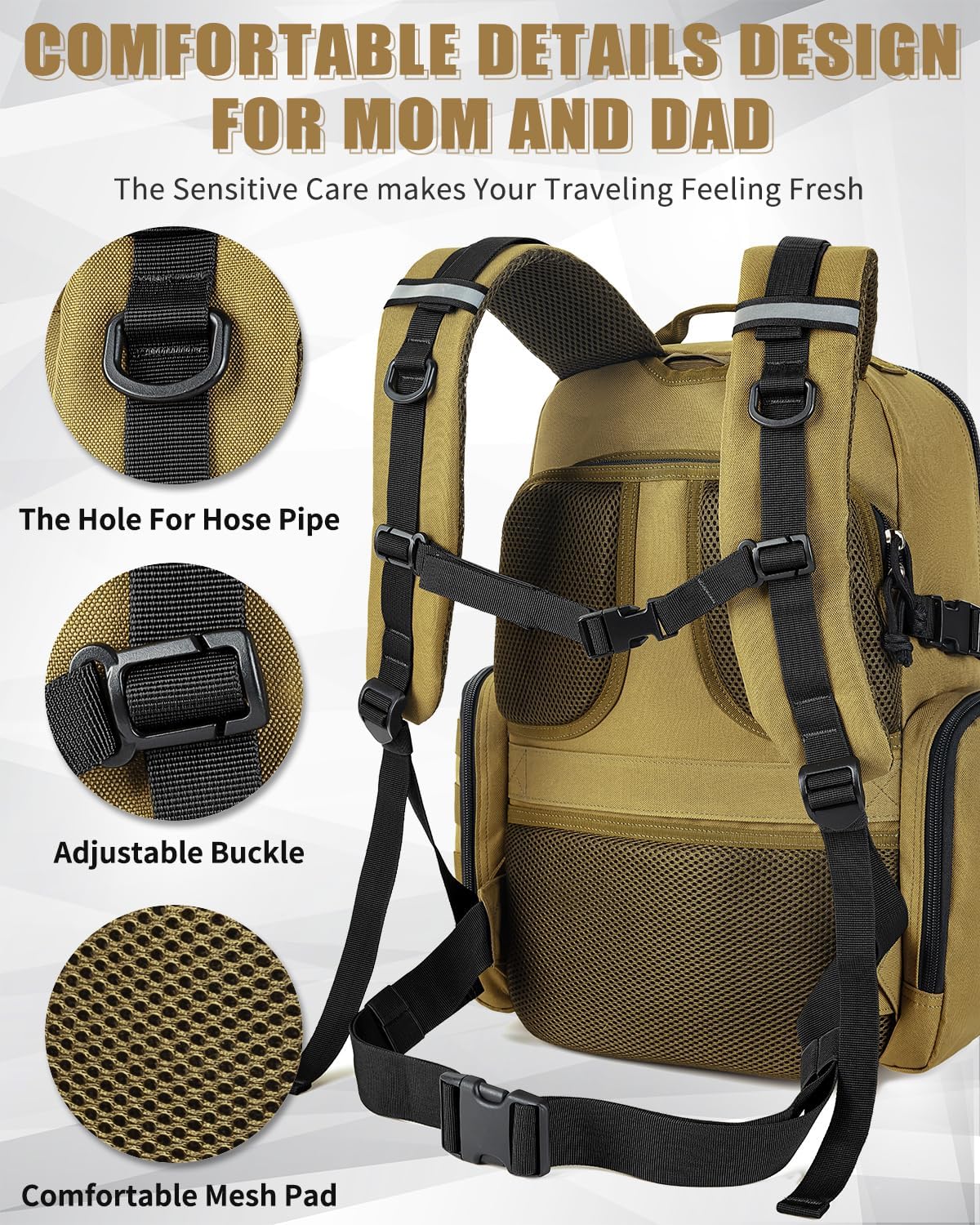 SHARKMOUTH Military Diaper Bag for Dad: Tactical Baby Backpack with Insulated Changing Pad for Outdoor Dads - MOLLE Webbing & 900D Polyester for Camping Hiking Travel