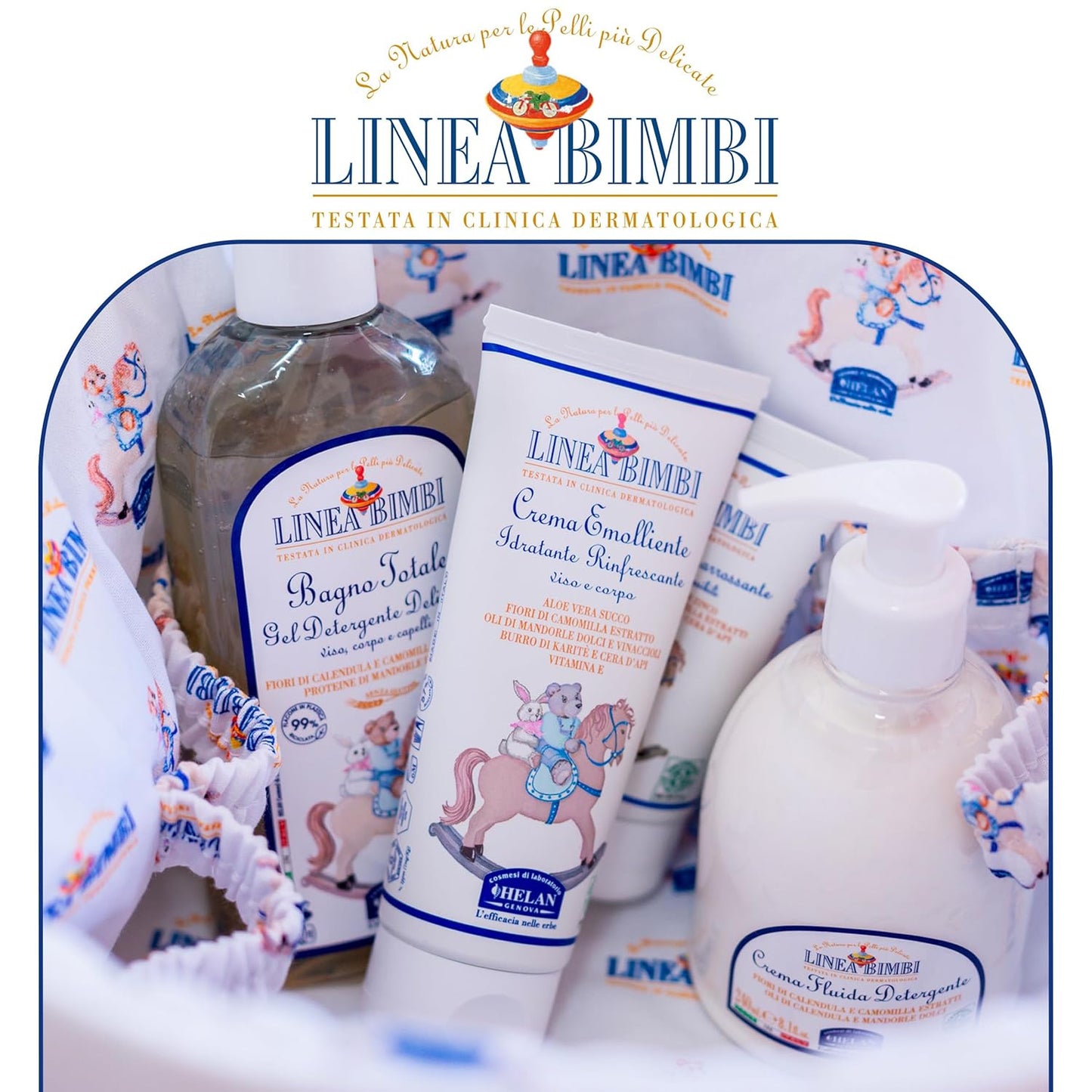 Helan Linea Bimbi- Soothing Baby Lotion for Face & Body with Vitamin E, Aloe Vera & Beeswax, Moisturizing & Refreshing Baby Cream for Delicate Skin, Baby Essentials for Newborn, Made in Italy 100fl oz