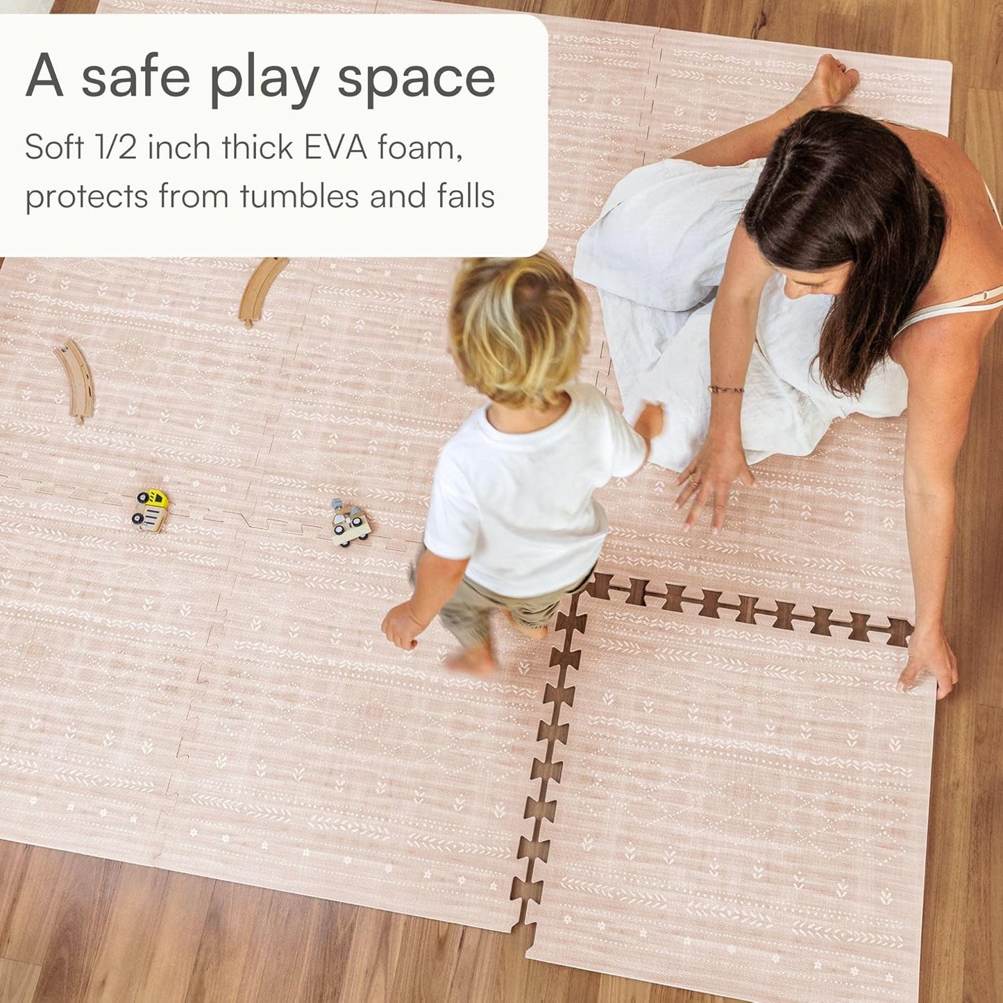Lillefolk Baby Play Mat for Floor – 8x8ft Dusk | Soft Non Toxic Premium EVA Foam Tiles for Tummy Time, Crawling & Playroom – Waterproof Interlocking Floor Mat for Babies & Toddlers (16 Tiles)