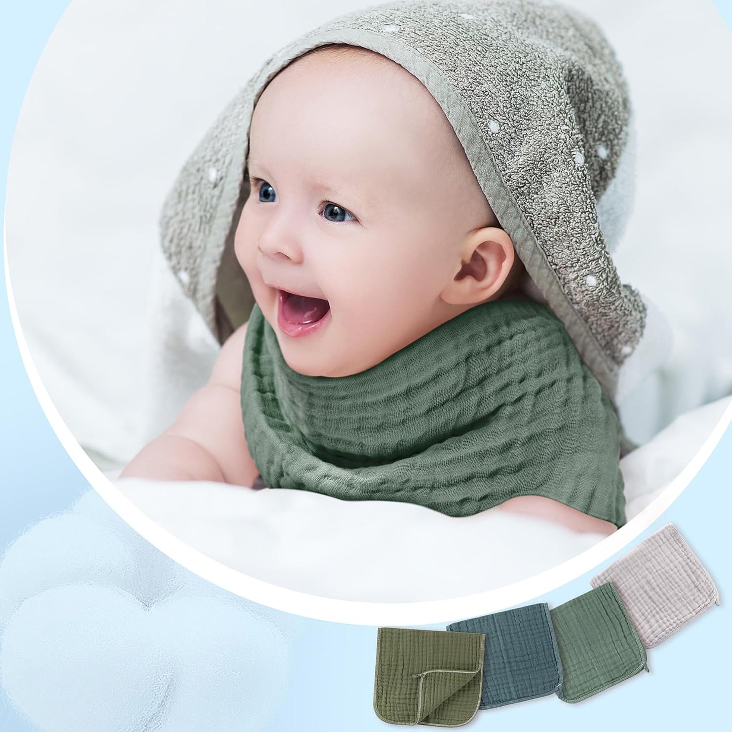 Buryeah Muslin 20 Pcs Burp Cloths Large 20" x 10" 100% Cotton 6 Layers Ultra Absorbent and Soft Hand Washcloths for Baby Drool and Messes Gentle Burp Cloth for Boys & Girls(Dark Colors)