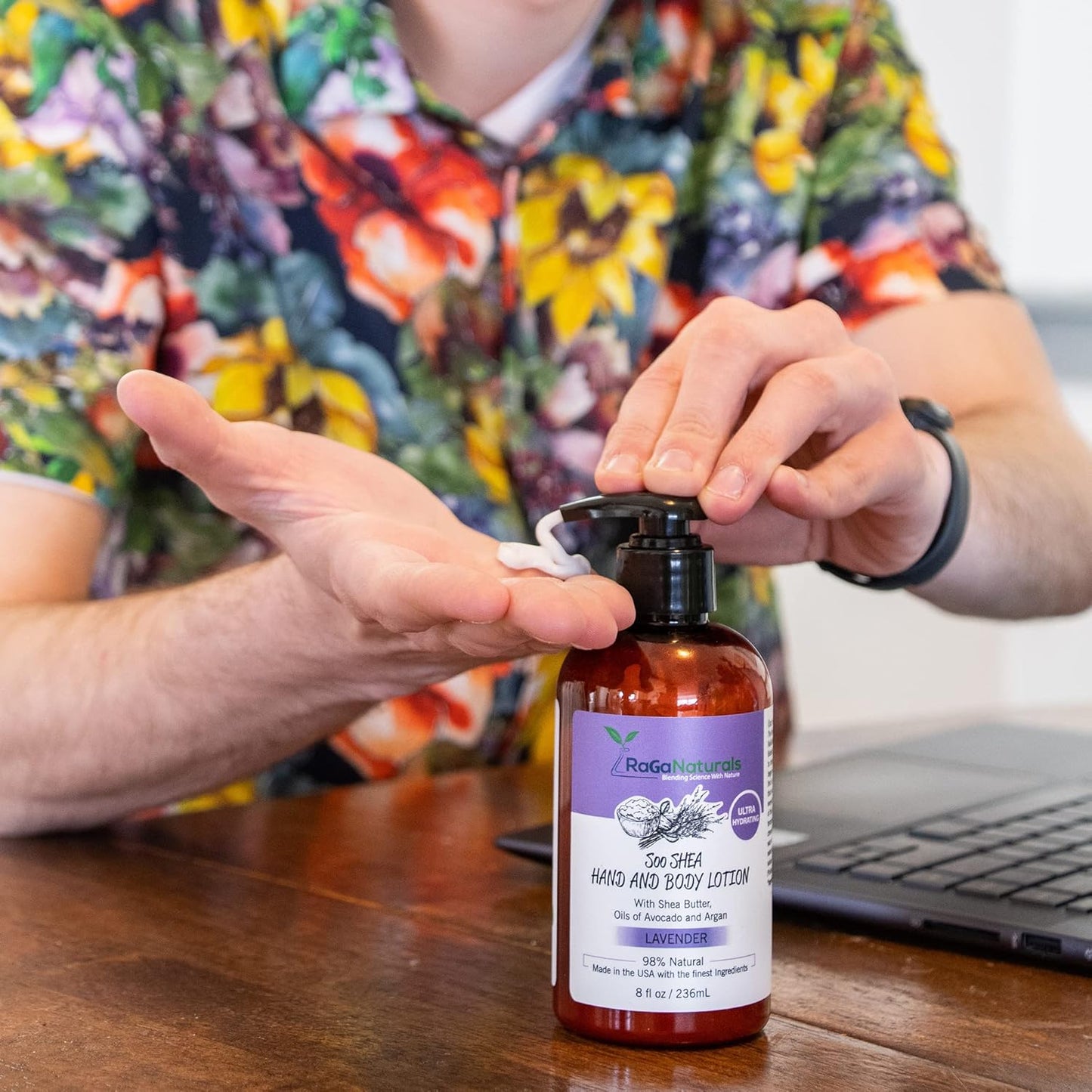 RaGaNaturals Lavender Body Lotion and Body Cream, Ultra Hydrating Moisturizer for Women, Men, Babies and Kids - 8fl oz