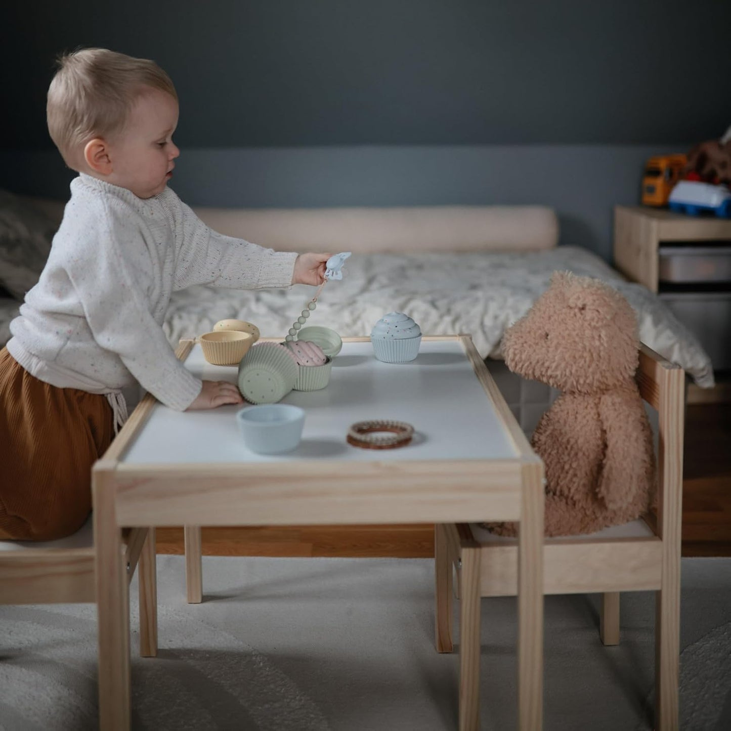 FRIGG Lucky Symmetrical SilkySoft Silicone Baby Pacifier | Made in Denmark | BPA-Free (Great Gray/Silver Gray, 6-18 Months)