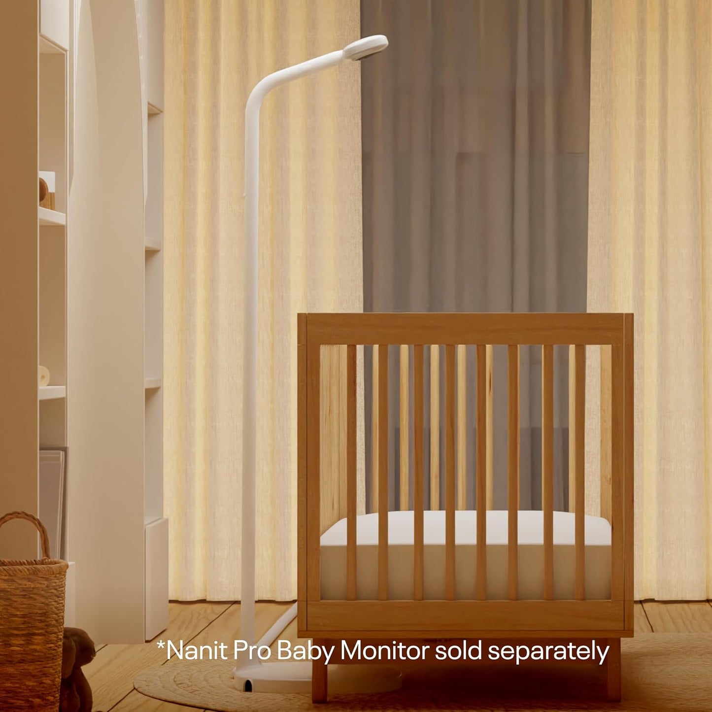 Nanit Pro Baby Monitor Floor Stand Accessory - Baby Monitor Stand, Baby Camera Floor Stand & Holder for Crib and Bassinet, Camera Monitor Mount & Baby Monitor Holder (Camera not included)