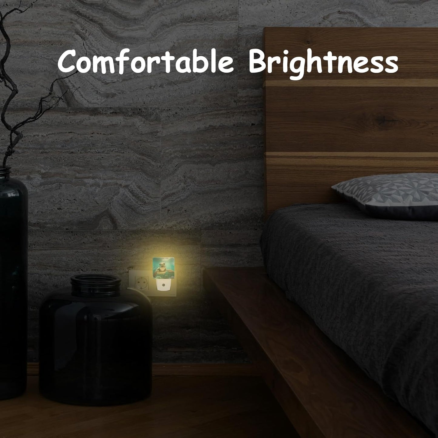 Night Light,Cute Smiling Turtle Under The Sea Plug-in Night Light Auto Dusk-to-Dawn Sensor Energy Efficient LED Lamp for Room Decor,Hallway,Kitchen,Bathroom,Nursery,Stairs