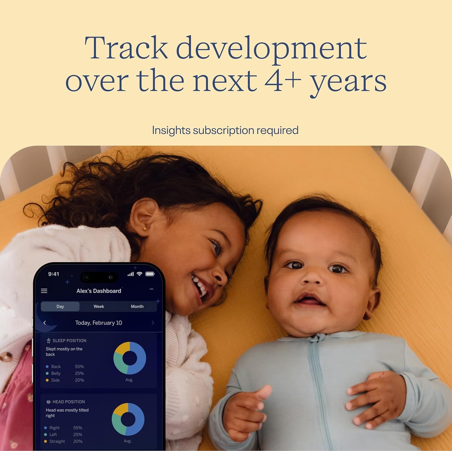 Nanit Pro Smart Baby Monitor - 1080p Wi-Fi Video Camera, 2-Way Audio, See Your Baby from Anywhere, Sound/Motion/Cry Notifications, Night Vision