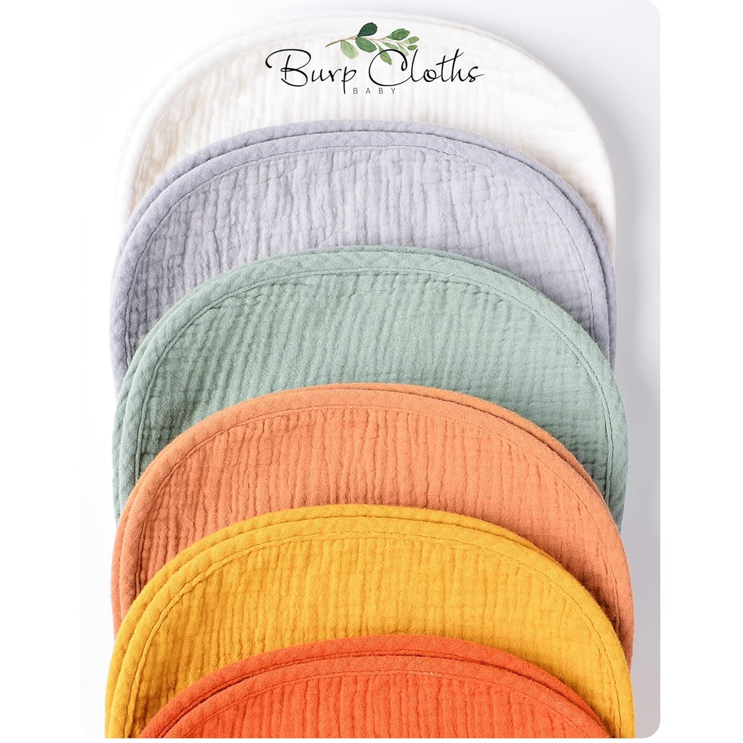 Konssy Muslin Baby Burp Cloths Sets for Unisex- 6 Pack Large 100% Cotton Burping Clothes for Newborn, Baby Girls and Boys