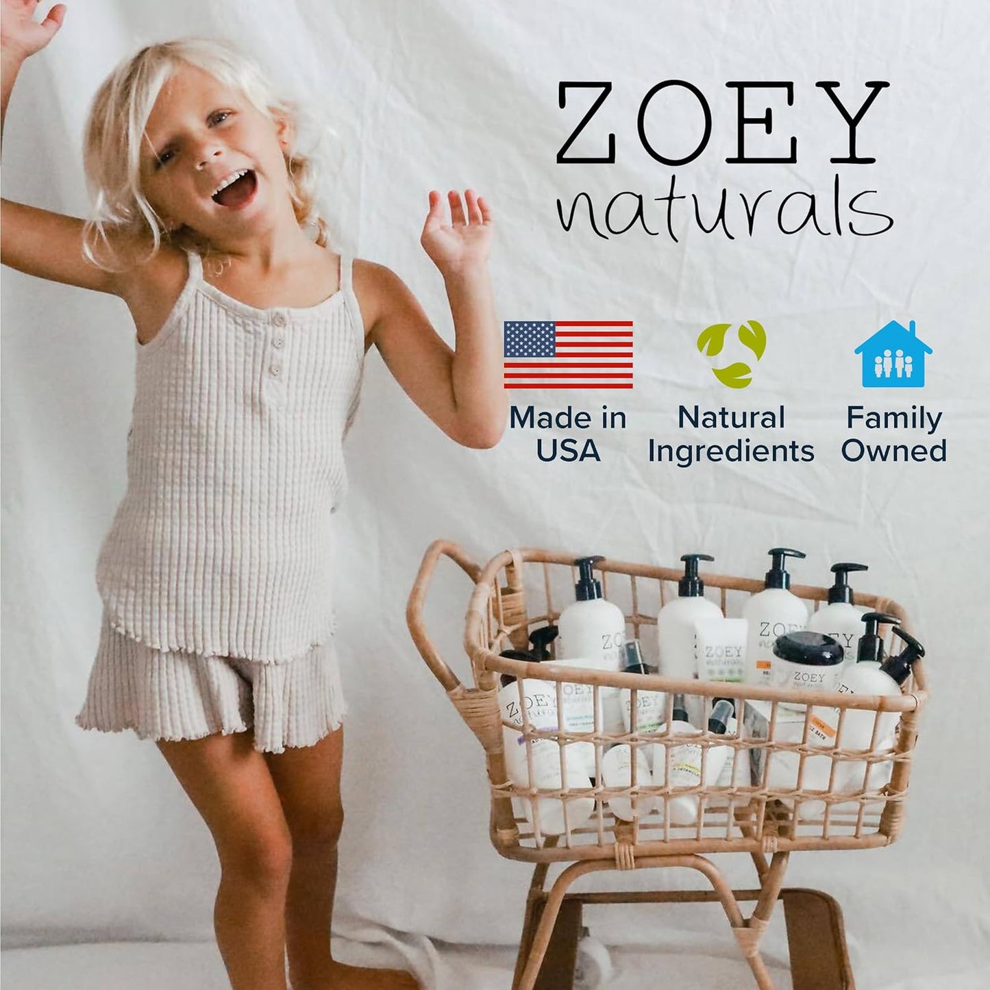 Absolutely Natural Zoey Naturals - Soothing Lavender Body Oil for Kids and Babies, Calming, Moisturizing, Hydrating, Made in USA