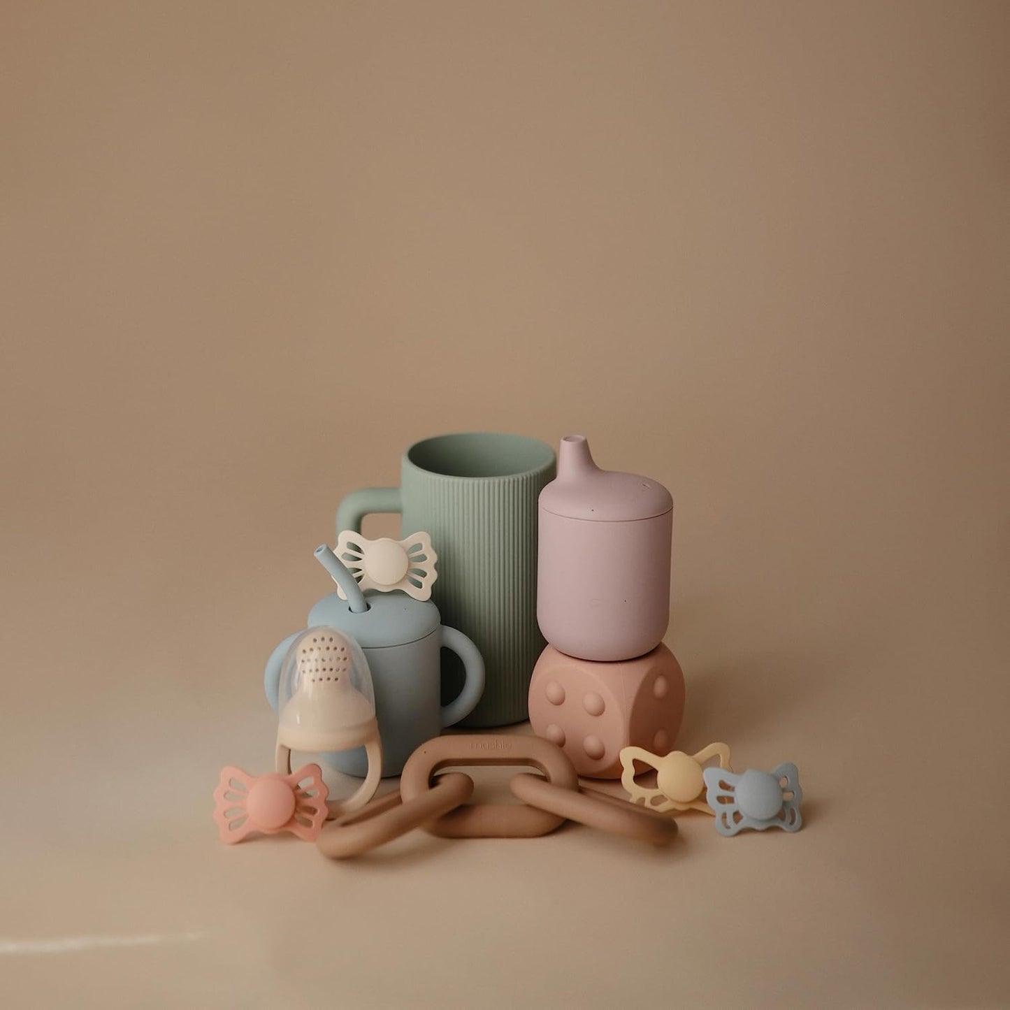 mushie Baby Bath Rinse Cup | 100% Food Grade Silicone | Shampoo & Body Washing Rinser Cup For Kids (Sage)