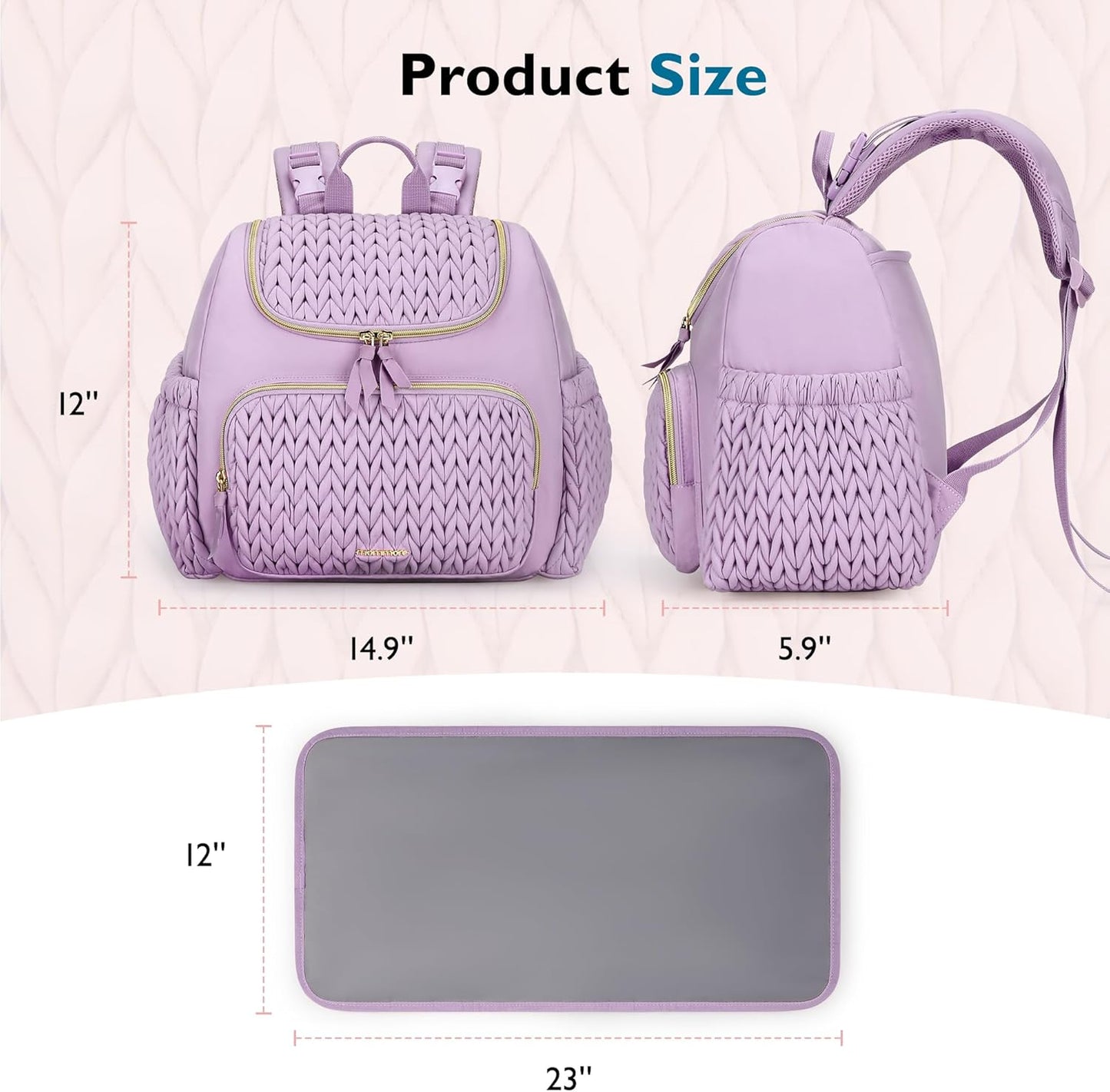 mommore Diaper Bag Small Diaper Backpack Stylish Baby Travel Backpacks with Insulated Pockets, Changing Pad, Stroller Straps