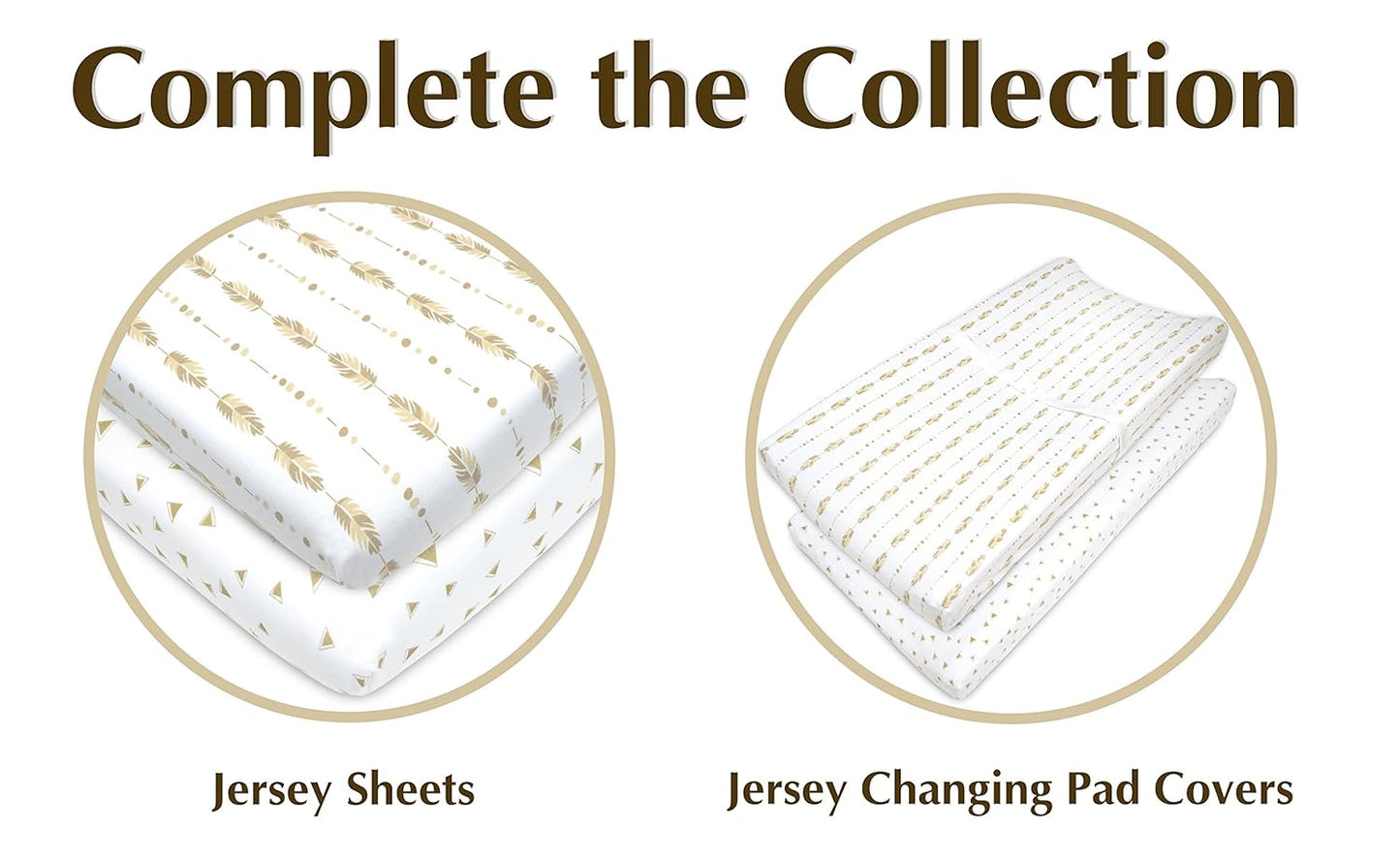 American Baby Company Printed 100% Cotton Knit Fitted Contoured Changing Table Pad Cover - Compatible with Mika Micky Bassinet, Taupe Triangle, for Boys and Girls