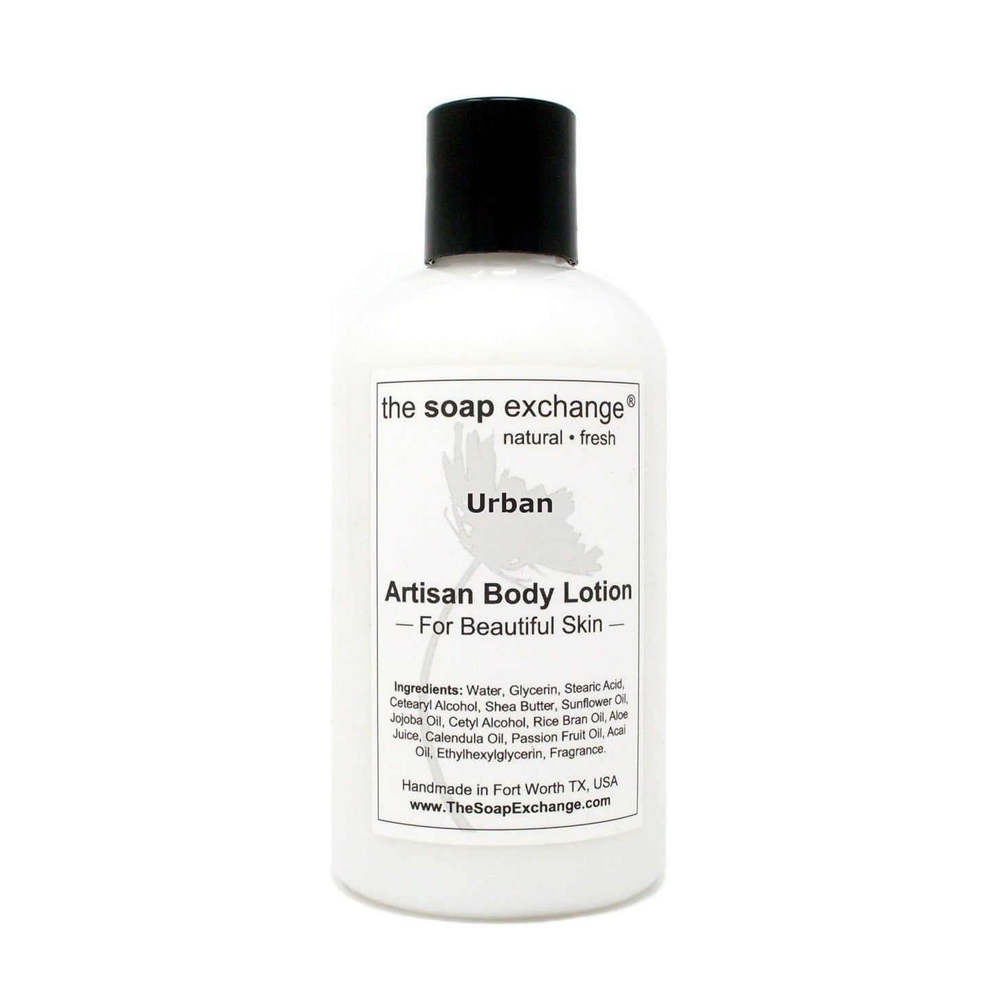 The Soap Exchange Body Lotion - Urban Scent - Hand Crafted 8 fl oz / 240 ml Natural Artisan Skin Care for Hand, Face, & Body, Moisturize, Hydrate, & Protect. Made in the USA.