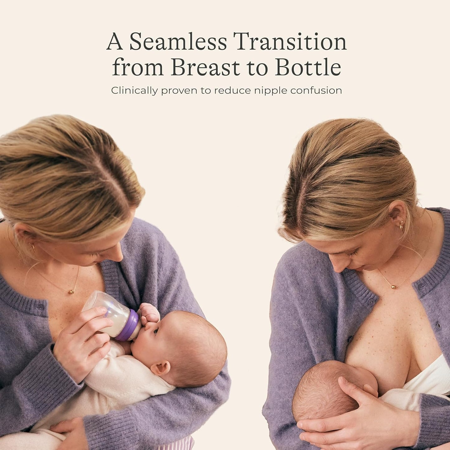 Lansinoh Anti-Colic Baby Bottles for Breastfeeding Babies, 5 Ounces, 4 Count, Includes 4 Extra Slow Flow Nipples, Size XS