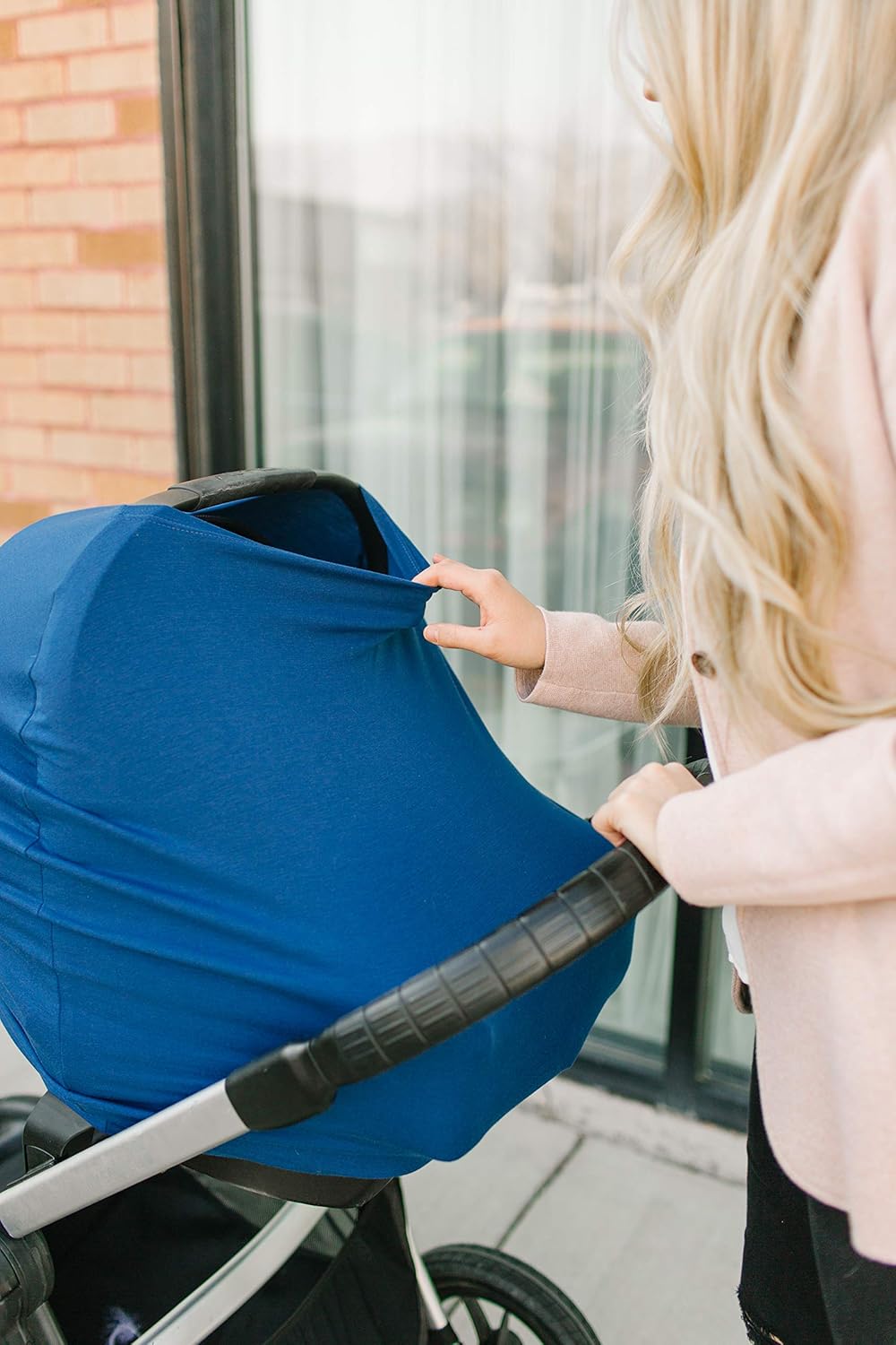 River Copper Pearl Multi-Use Cover: Car Seat, Nursing, Stroller Cover - Stretchy Fabric, All-Season, Stylish Designs, Easy Access for Moms